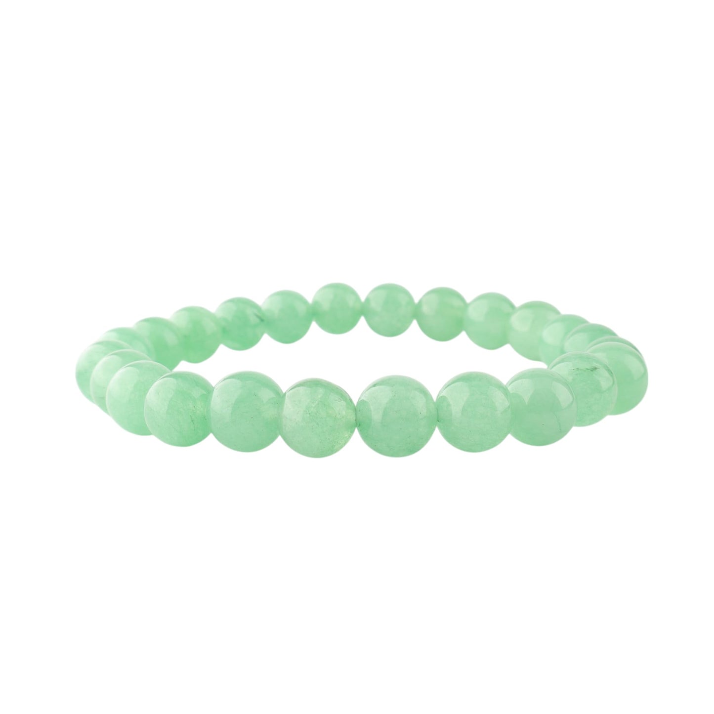 Anagha Jewels Natural Green Jade Gemstone Handmade 8mm Round Beaded Stretch Bracelet 7.5" , Green Jade Crystal Beads Unisex Bracelet For Gift, Chakra Reiki Healing Elastic Bracelet, Jade Beads Bracelet