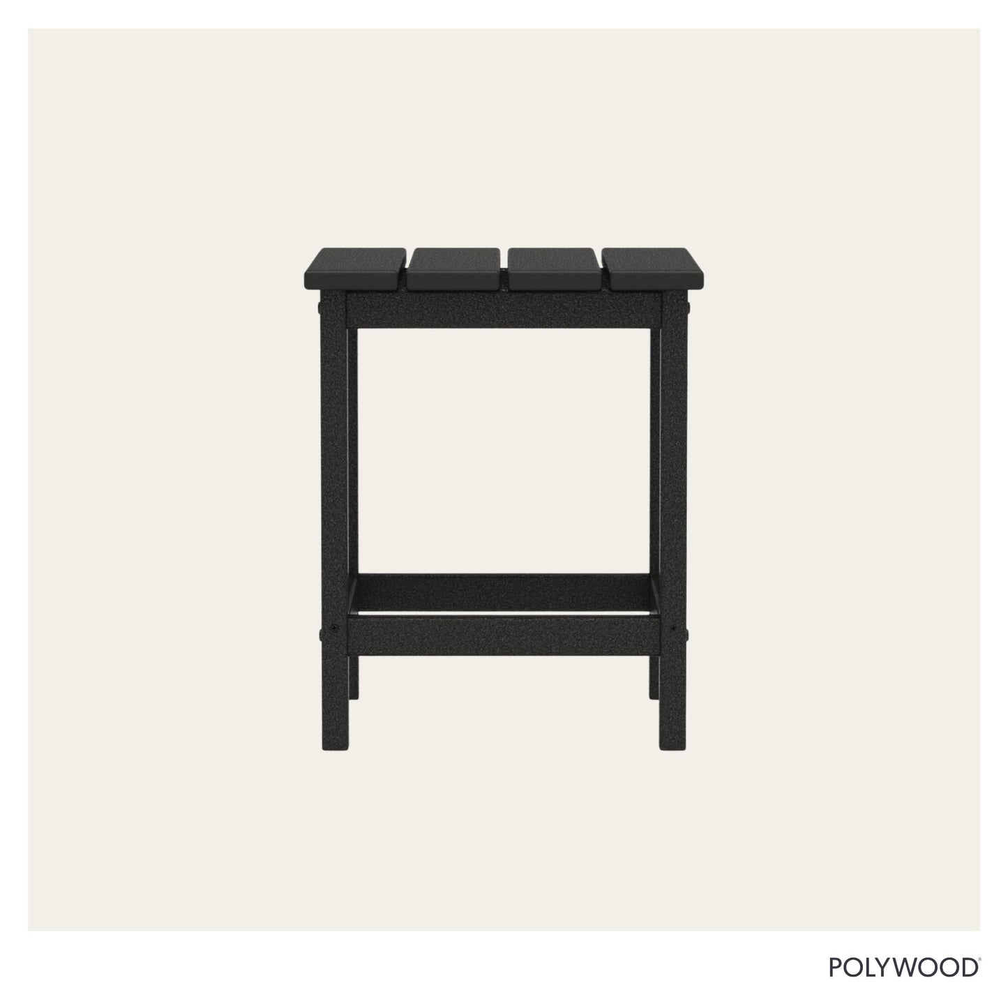 POLYWOOD Long Island 18" Side Table, Black
