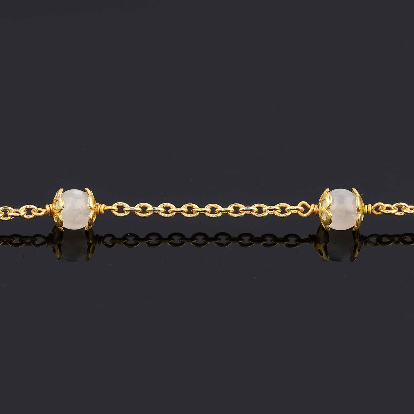 JEWEL OF ROCKS Trendsetting ROSE QUARTZ Anklet, Handmade Craft, Anklet Beads Bracelet, Chakra Healing Anklet, Gemstone Women Jewelry, Hypoallergenic Gold Plated Brass Anklet 9 inch + 1.5 inch (1pcs)