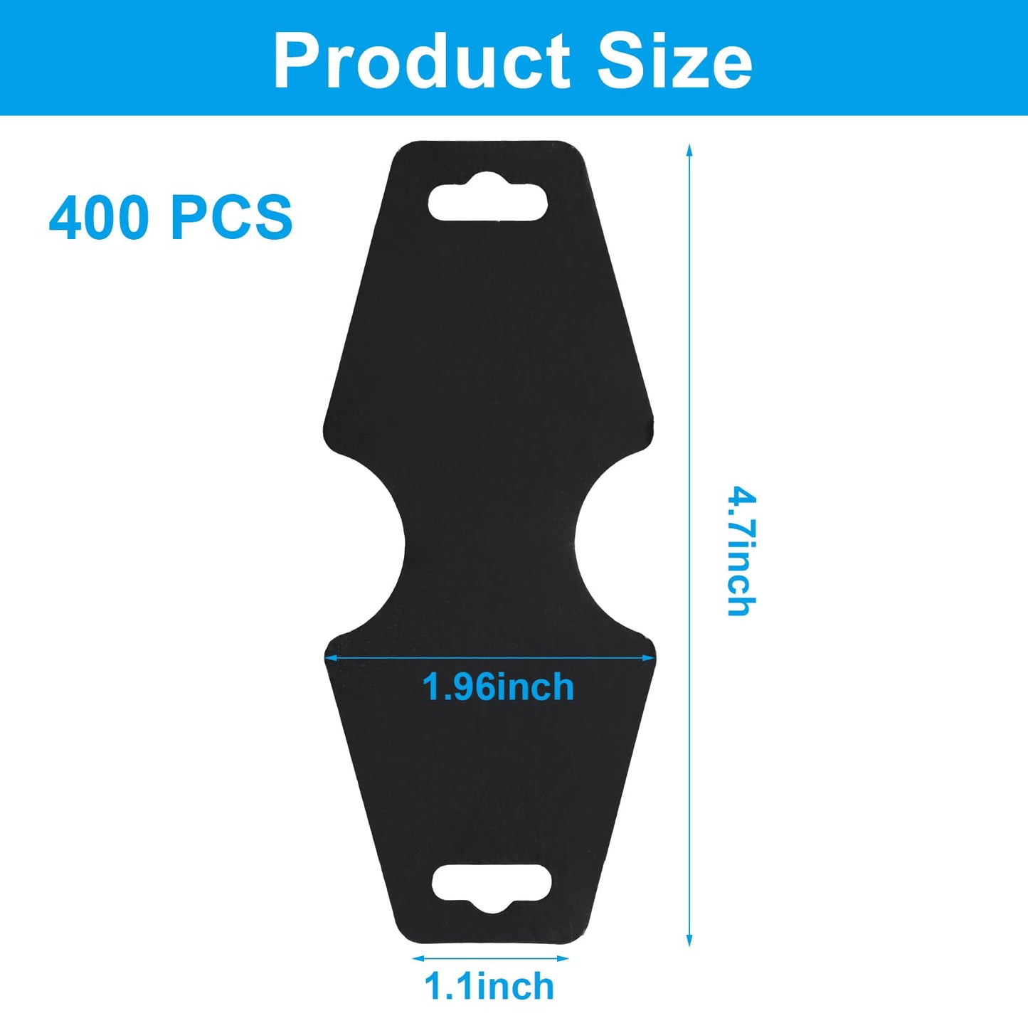 verkelly 400 Pack Black Bracelet Display Cards, 4.7"x2" Jewelry Display Cards with Hole & Necklace Display Cards for Small Business, Craft Fairs, Home Organization