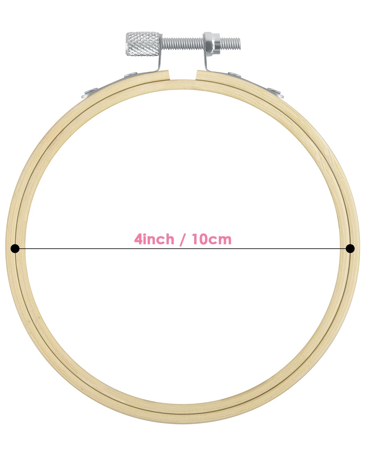 TINDTOP 16 Pieces 4 inch Embroidery Hoops, Bamboo Frame Circle Cross Stitch Hoop Ring Embroidery Hoops Set for Embroidery and Cross Stitch