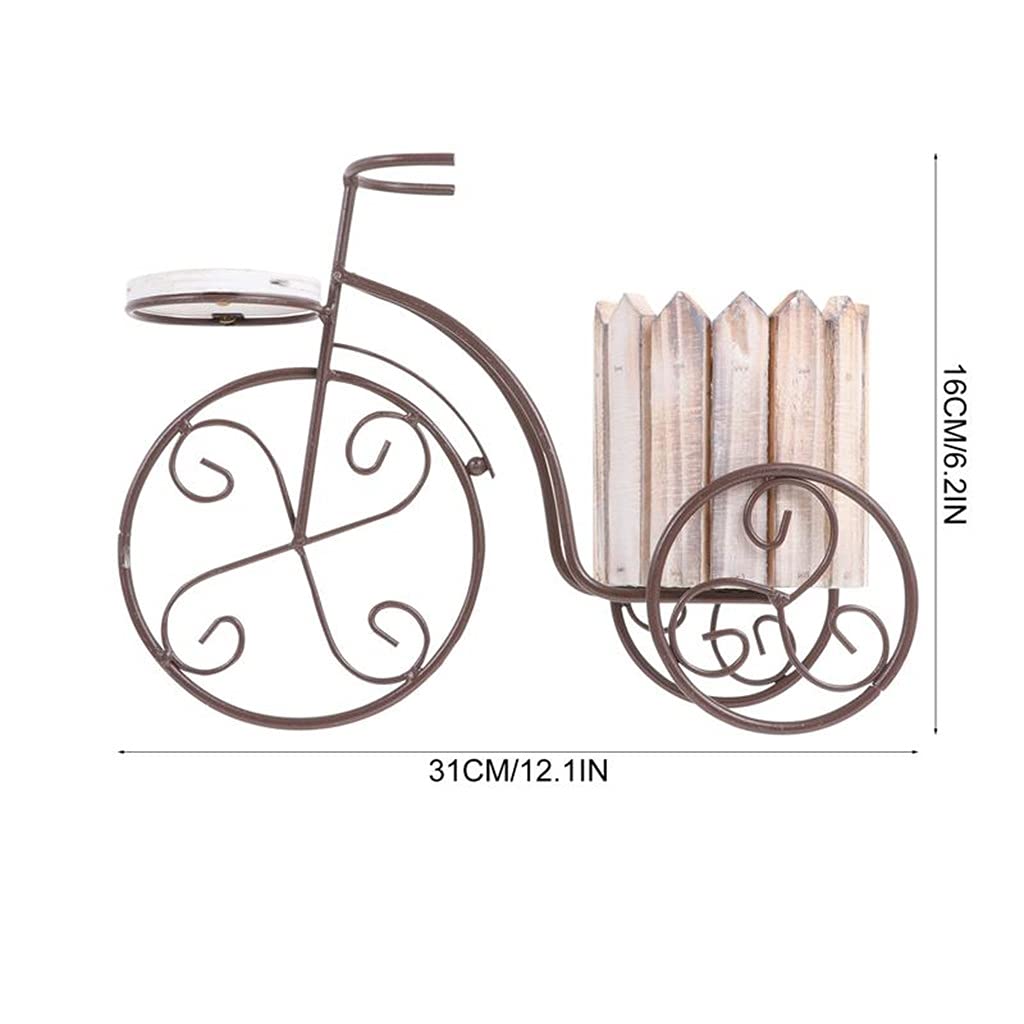 WZWTYSM flower standWrought Iron Plant Stand Rustic Style Flower Pot Cart Holder Flower Basket