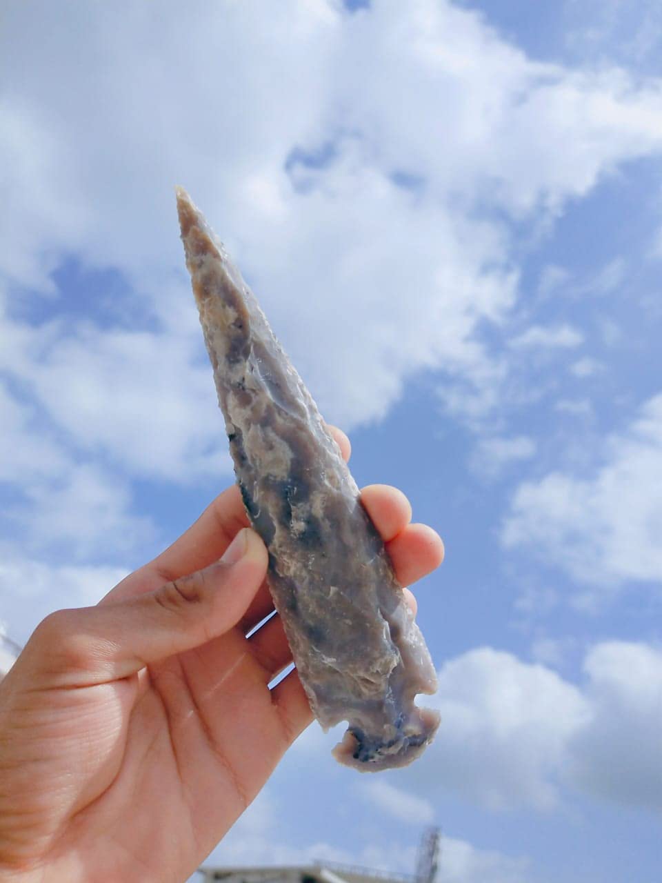 Morocca 7" Flint Spearhead Arrowhead OH Collection Project Point (1PC) Indian Handmade Craftsmanship DIY Agate