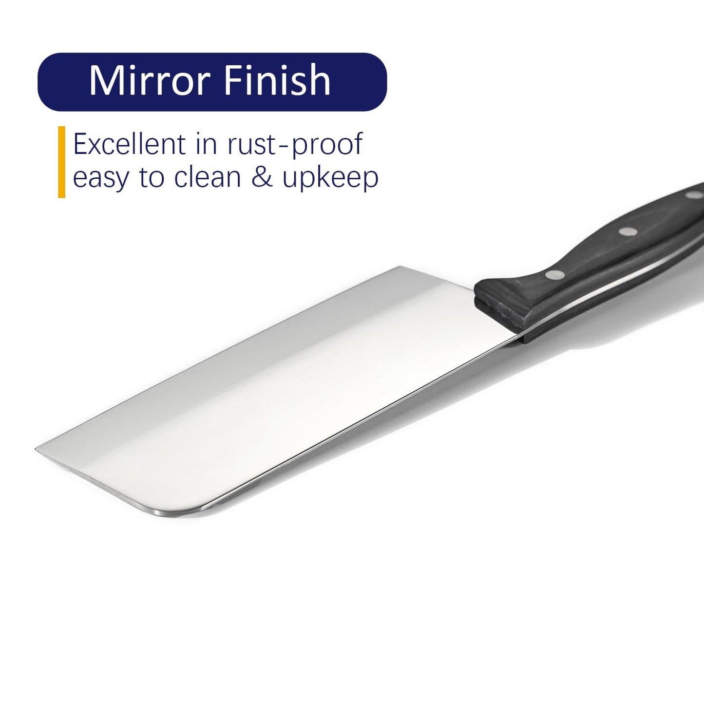 PANROCK Chinese Cleaver Knife 7 Inch, Meat Knife Ultra Sharp Lightweight for Kitchen - High Carbon Steel Blade with Mirror Finish No Stain, Anti-Slip Ergonomic Handle in Gift Box