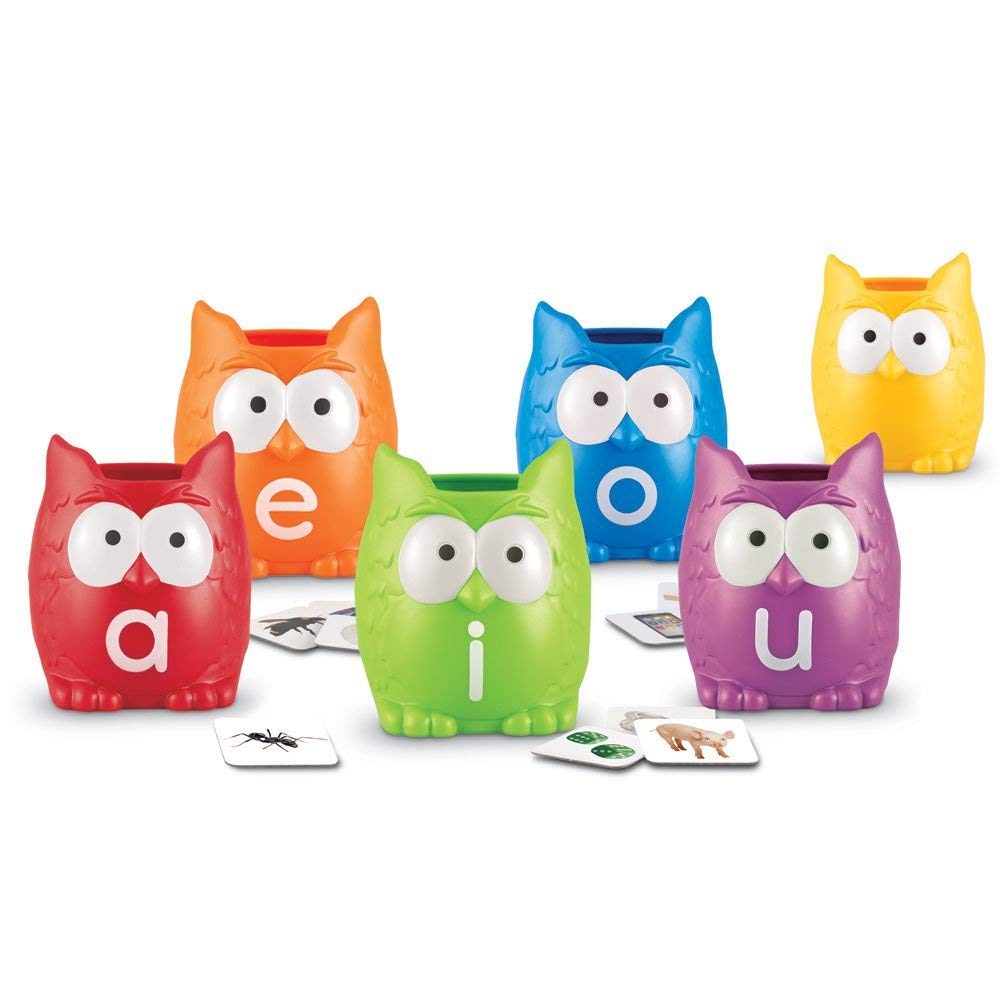 Learning Resources Vowel Owls Sorting Set - Phonics Games for Kids, Vowel Sounds, Toddlers Vocabulary Building, ABC Word Game, Reading skills Toys, Learn to Read, Gifts for Boys and Girls