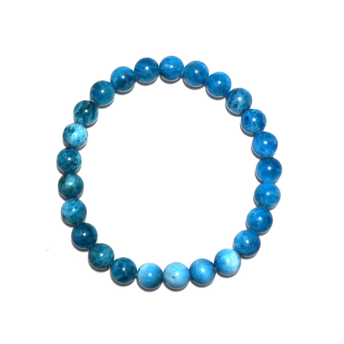 TaHLga Valentines Day Gifts for Kids Girls, Blue Apatite Bracelet for Women Men | 6mm Round Beads | Fits for 6.5-7 inch Wrist Size | 3A Grade Root Chakra Crystal | Nice Gift for Friends and Familys