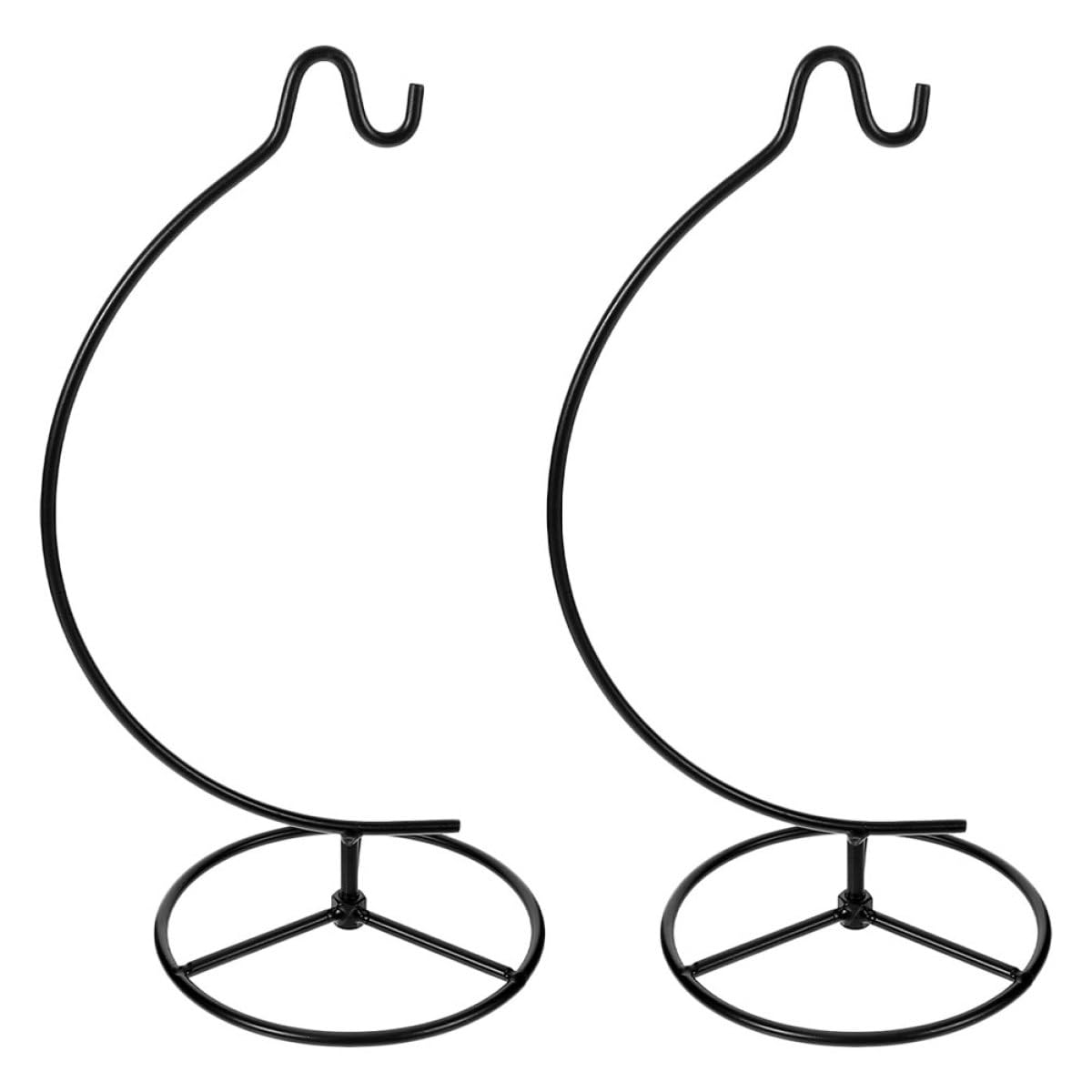 Alipis Moon Shaped Iron Ornament Display Holder with Hook, 2pcs Metal Hanging Terrarium Stand for Indoor Air Plants and Glass Globe Home Décor