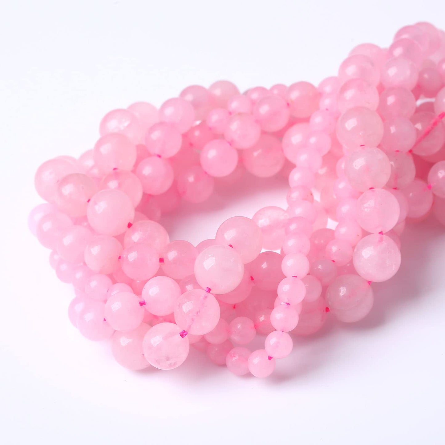 36PCS 10MM Beads Natural Amethyst Stone Pink Crystal Quartz Gemstones for Jewelry Making DIY 15Inches