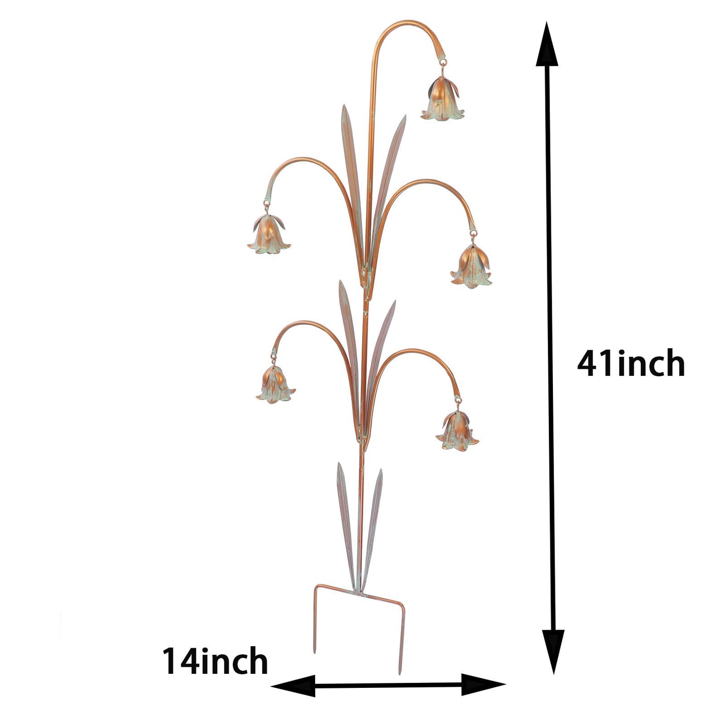MNRYLKB Gardens Metal Flowers with Bells for Outside Garden Art, Decorative Garden Stakes, Outdoor Decoration for Patio Garden Decor.