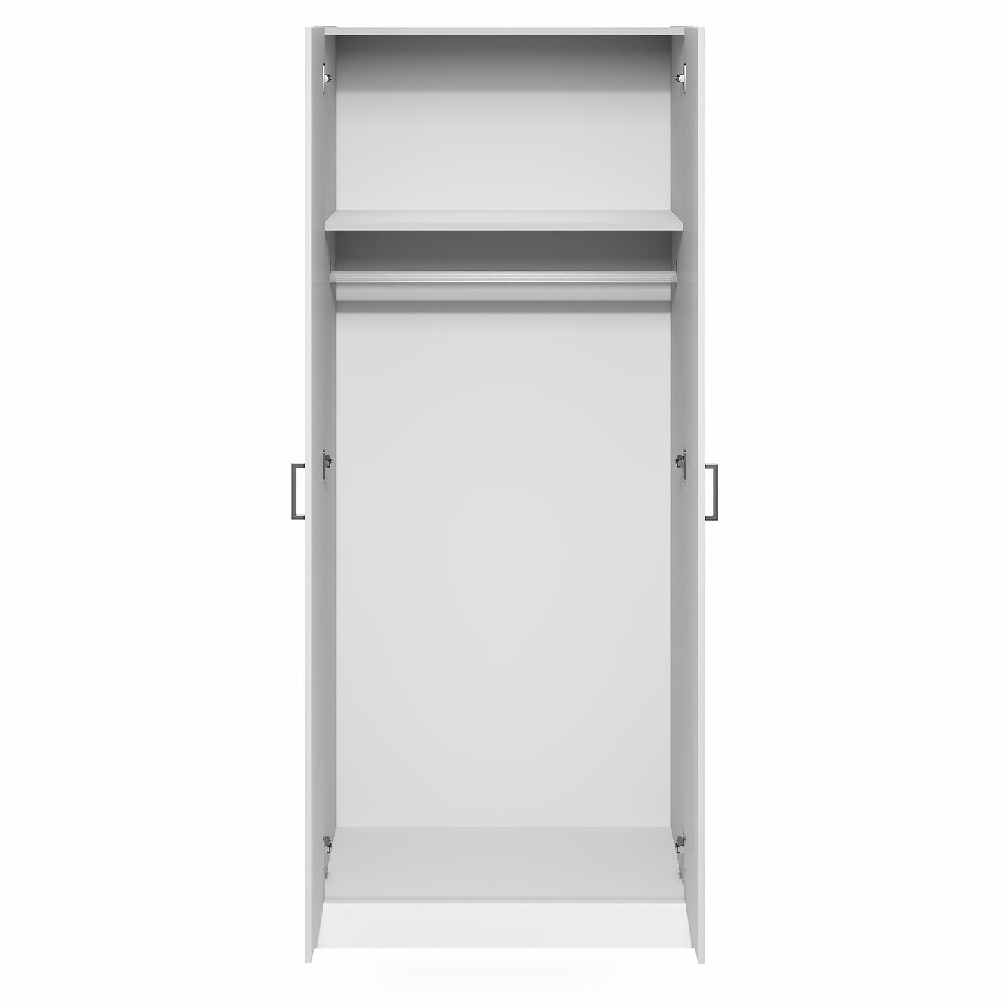 Furinno Robin Wardrobe Cabinet with Hanging Rod, Closet Organizers and Storage, for Wardrobe, Bedroom, Living Room, Entryway, White