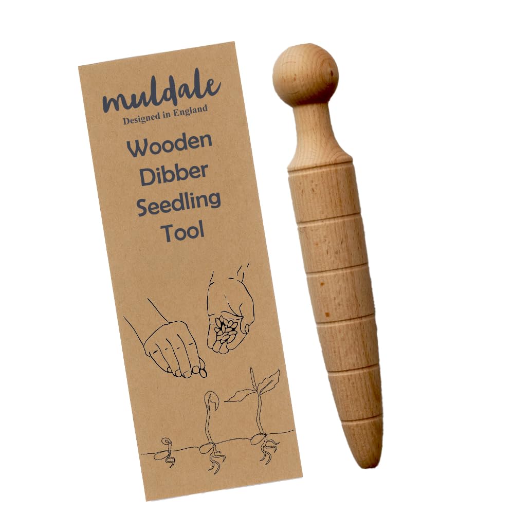 Garden Dibber Seed Planter Tool – Wooden Seed Dibber for Planting Tapered Gauge Handheld Bulb Planting Tool for Seedlings