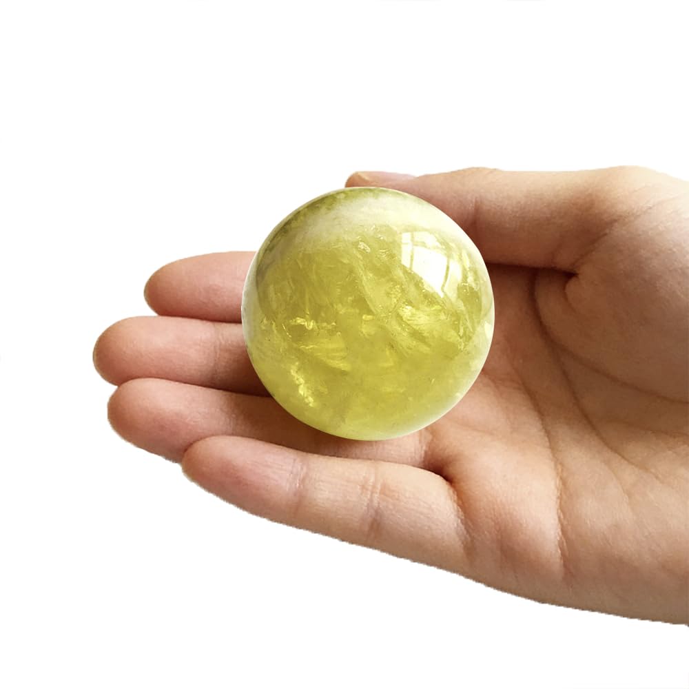 40-50mm Natural Citrine Crystal Ball, Hand Polished Yellow Quartz Sphere, Reiki Healing Crystal Sphere, Energy Balancing Stone Crafts, Feng Shui Home Desktop Ornament, Decorative Gift