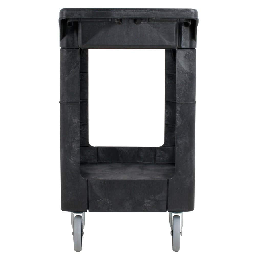 Rubbermaid Commercial Products 2-Shelf Utility/Service Cart Small Flat Shelves Storage Handle 500 lbs. Capacity for Warehouse/Garage/Cleaning/Manufacturing