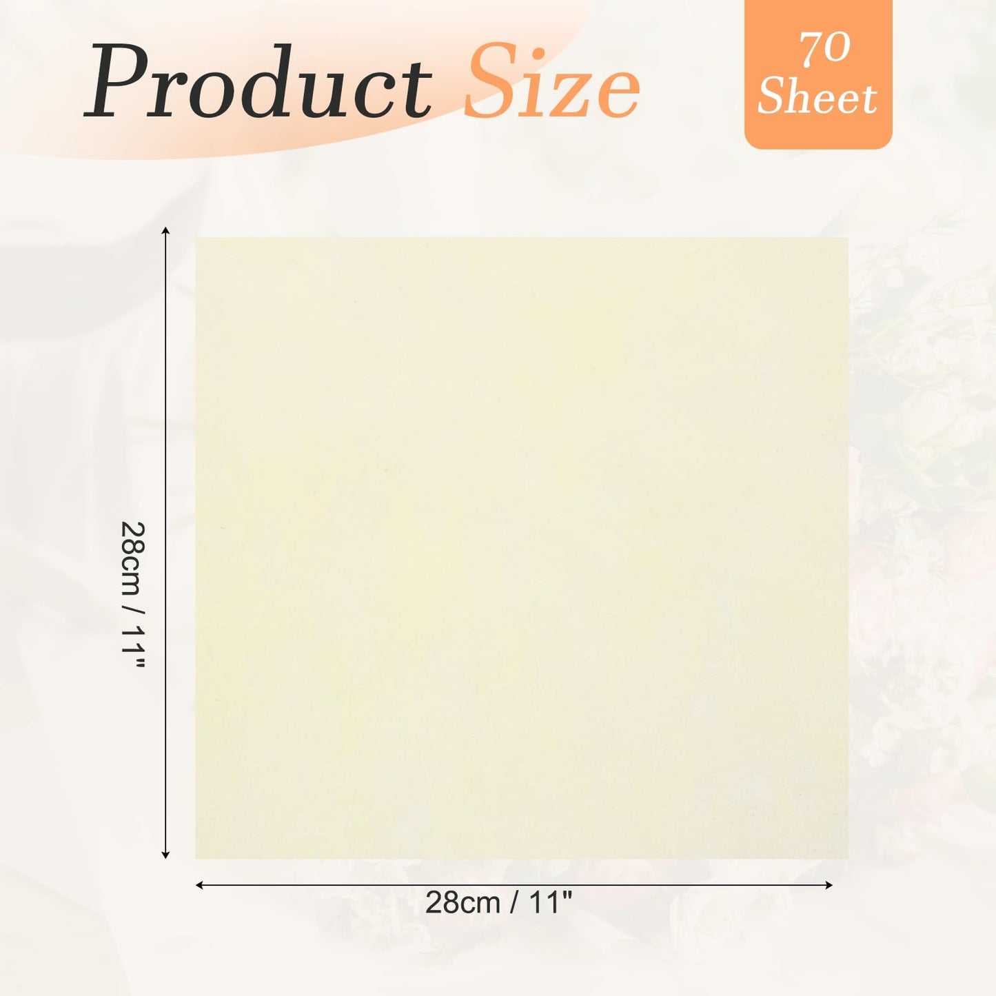 PATIKIL Tissue Paper for Flowers Bouquets (11"x11", Fresh Beige)(70 Sheet) Withdrawable Korean Cotton Wrapping Flower Paper Non-Woven Floral Bouquet Wraps, Suit for - Floral/Gift Packaging