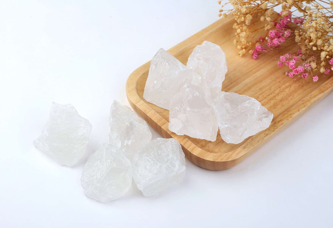 LAIDANLA 1lb 2" Clear Quartz Natural Rough Stones Crystal Large Raw Crystals Bulk Healing Gemstones for Reiki Healing Tumbling Fountain Rocks Wire Wrapping Decoration Cabbing Lapidary