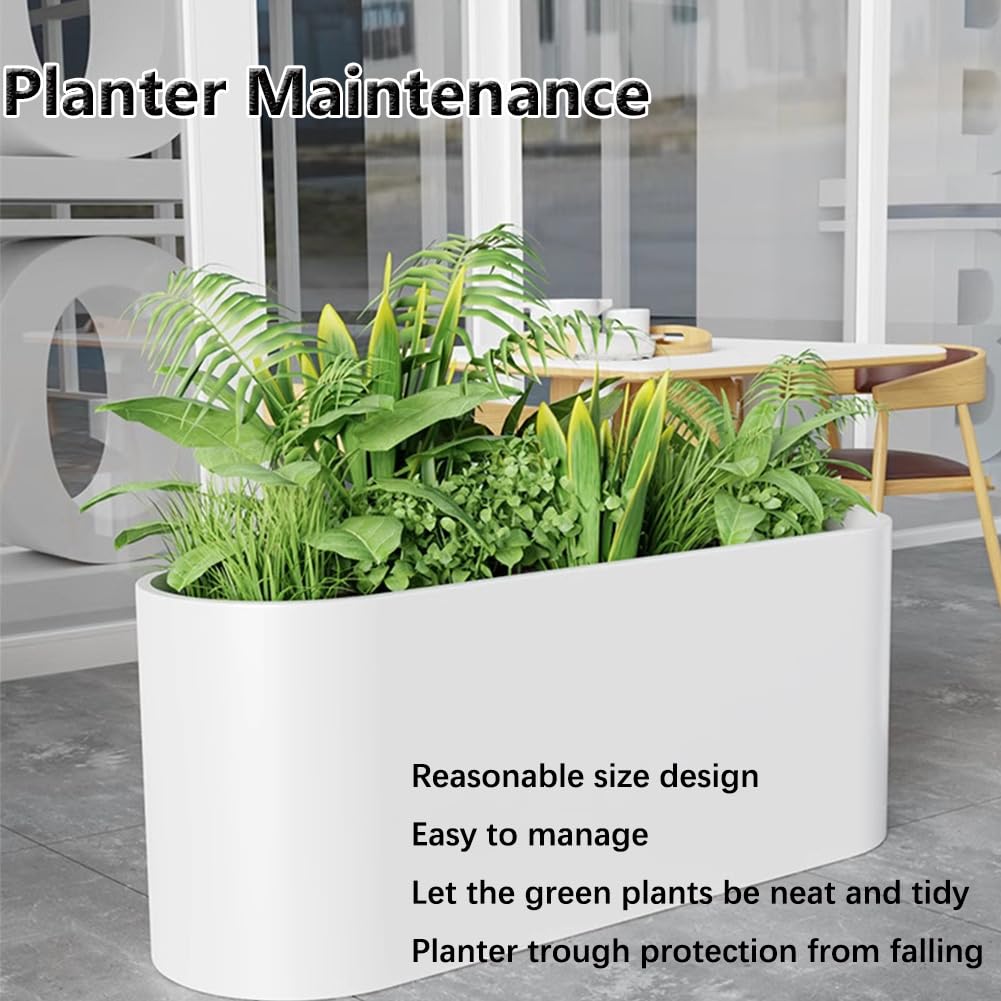 Sions Freestanding Planter Garden Beds, Outdoor Galvanized Planter Raised Garden Boxes, Raised Vegetable Gardens and Balcony Plant Tray Planting Beds,White 80cm*30cm*50cm