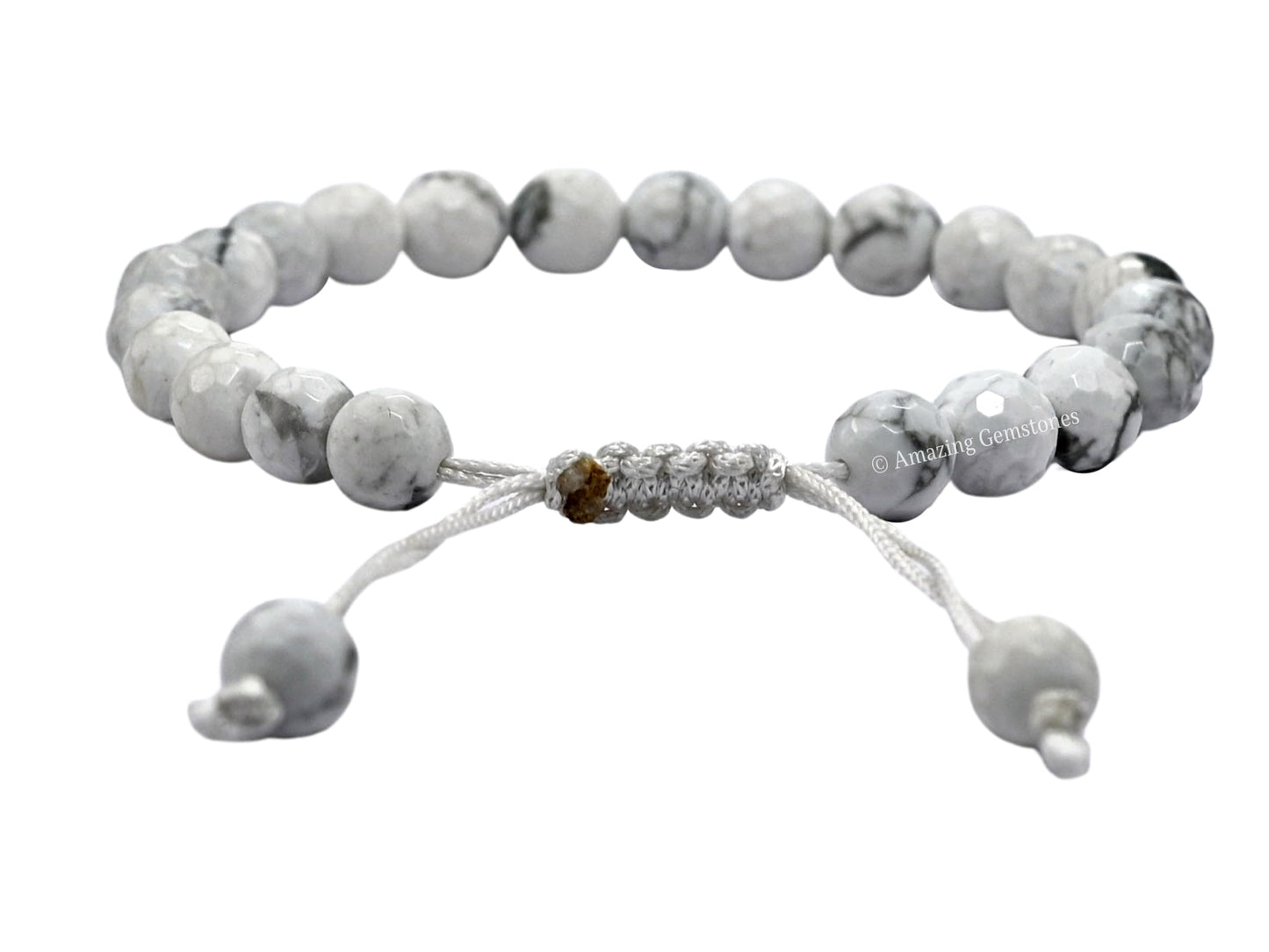 Amazing Gemstone Howlite Bracelet for Women - Chakra Mens Bracelet Protection Crystals and Healing Stones - Blessing Spiritual Meditation Gift Christmas Stocking Stuffers