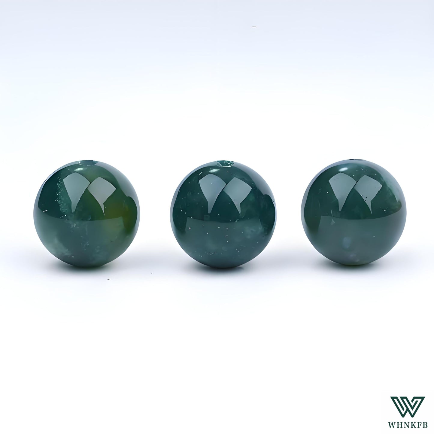 WHNKFB 6mm 100PCS Natural Moss Agate Round Beads, Dendritic Green Loose Stone Beads for Jewelry Making Craft - 4mm 6mm 8mm 10mm Options with Free Elastic Cord