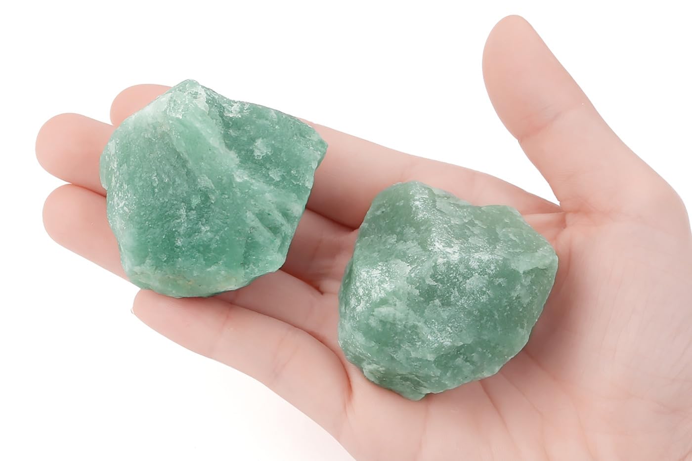 NUKAYAI 2Pcs Green Aventurine 1.8-2.2" Large Raw Crystals Stones Rough Rocks Healing Crystal for Wrapping Wire Wicca Reiki Cabbing Decoration DIY Polishing Natural Green Aventurine Rock Gifts