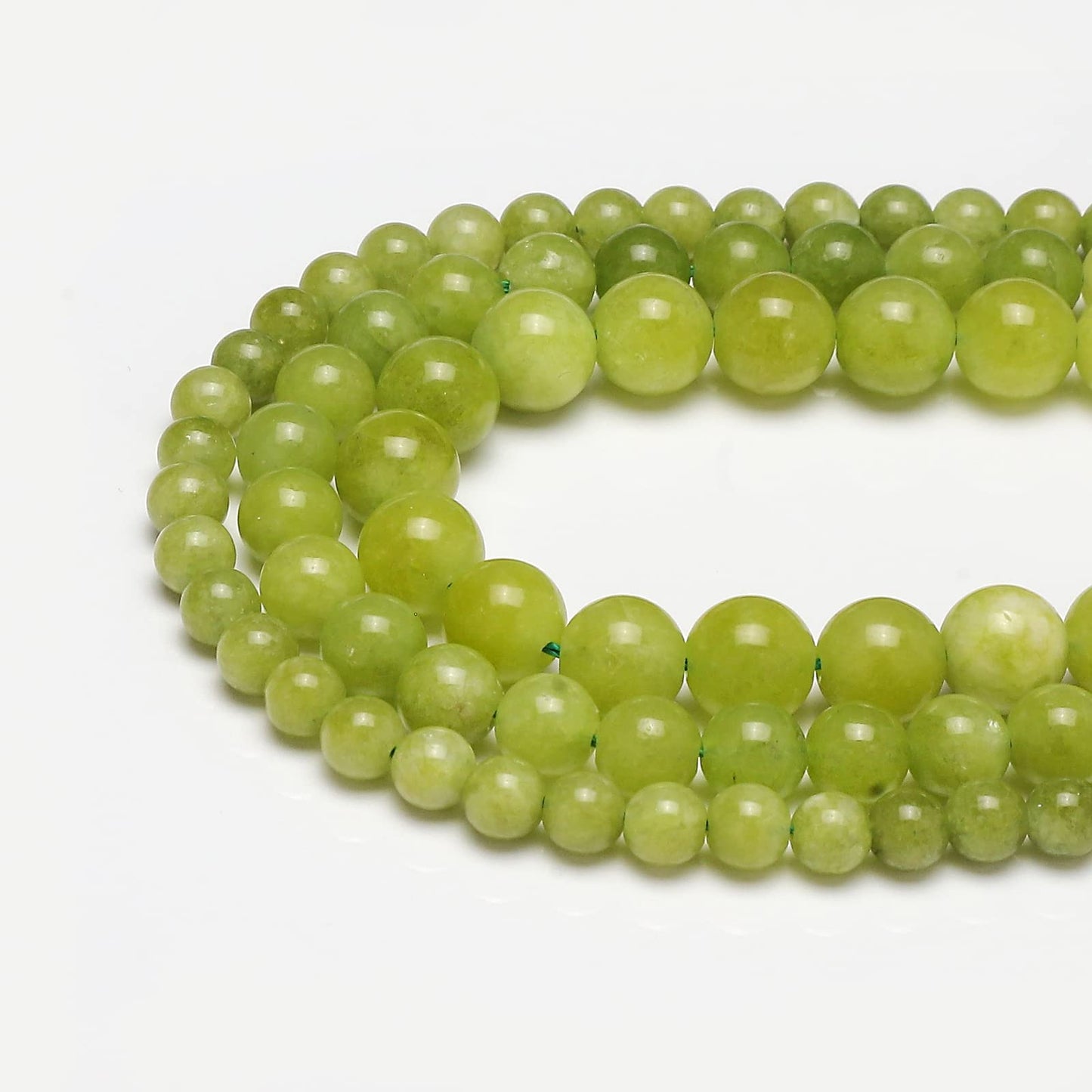 60pcs 6mm Peridot Loose Beads for Jewelry Making, Natural Semi Precious Beads Round Smooth Gemstone Spacer Beads Charms for Necklaces Bracelets
