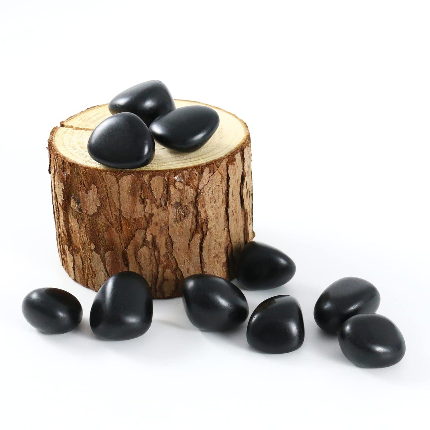 Namzi Natural Black Obsidian Crystal Stone, Black Stones Bulk, Crystals and Healing Stones, Tumbled Polished Stones for Decoration, Wicca, Reiki, Witchcraft Supplies, Chakra and Energy(10 Pcs)