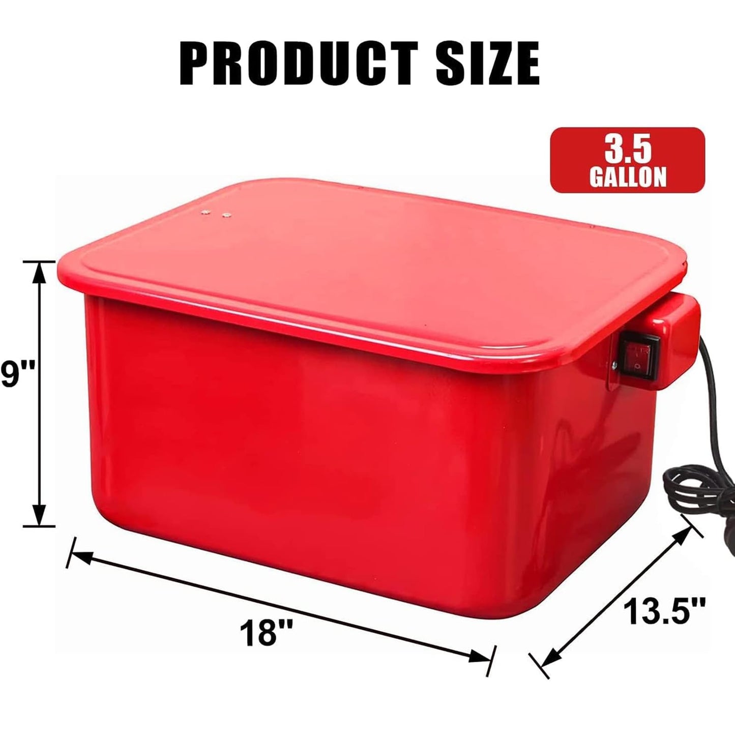 Jack Boss 3.5 Gallon Capacity Portable Steel Cabinet Parts Washer with 110V Electric Pump for Wheel Bearings, Gears, and carburetors, Red