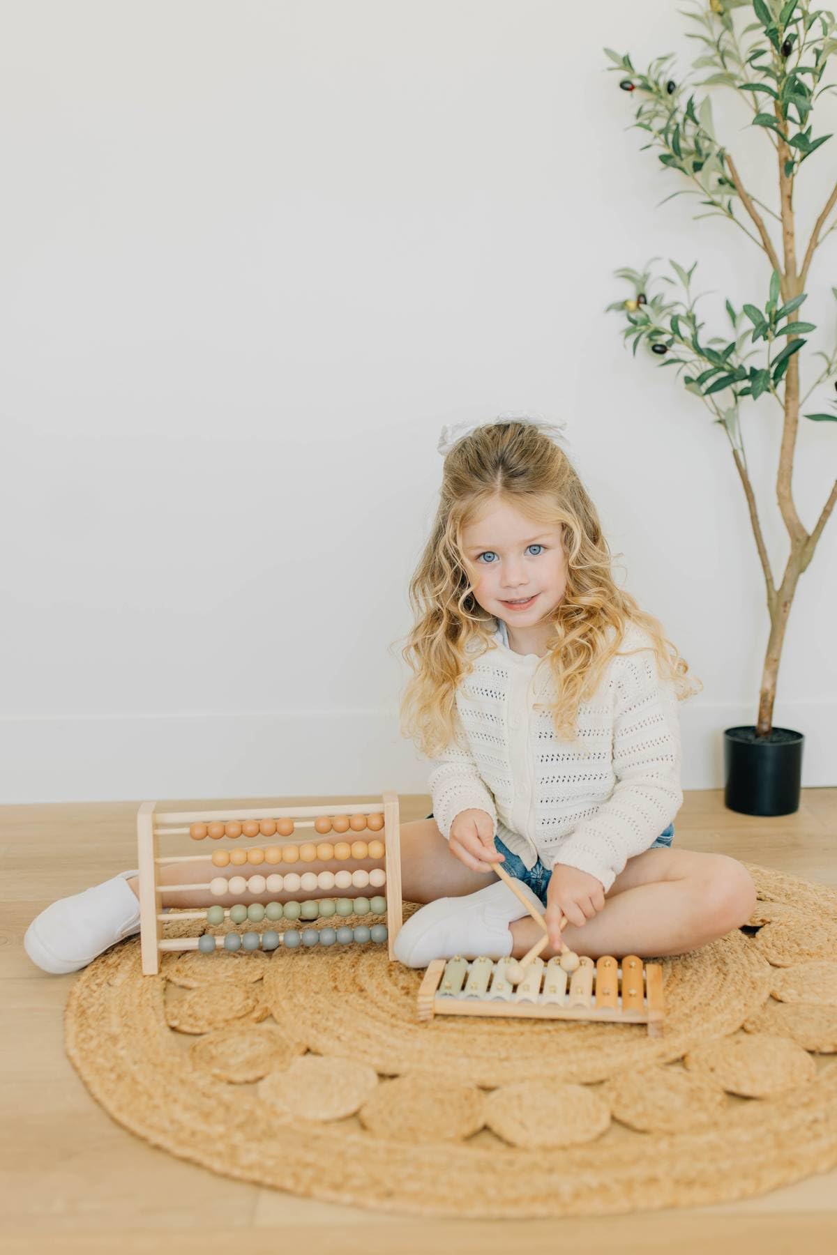 Brooklyn Neutral Xylophone, Montessori Musical Toy for Toddlers and Young Kids with a Modern Boho Aesthetic, Perfect in a Nursery, Playroom or as a Gender Neutral Baby and Birthday Gift