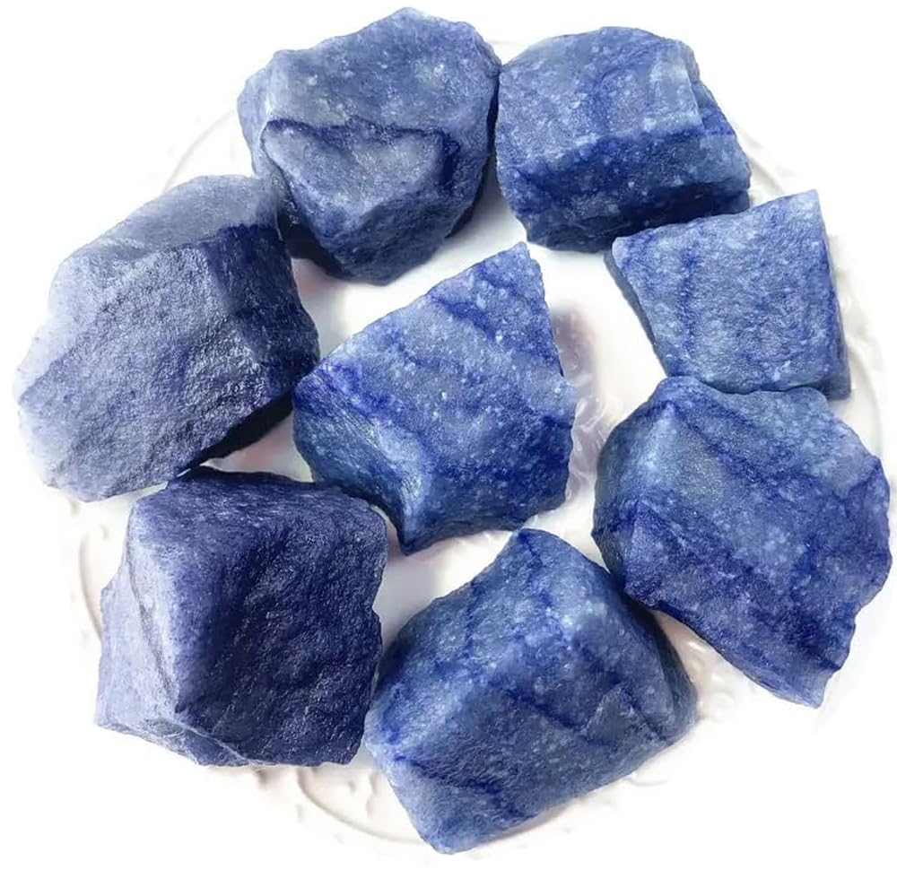 Zenkeeper 1 Lb Large Rough Blue Aventurine Stone, Natural Blue Aventurine Crystal Stone Mineral Specimen Gemstone Healing Crystals and Stones