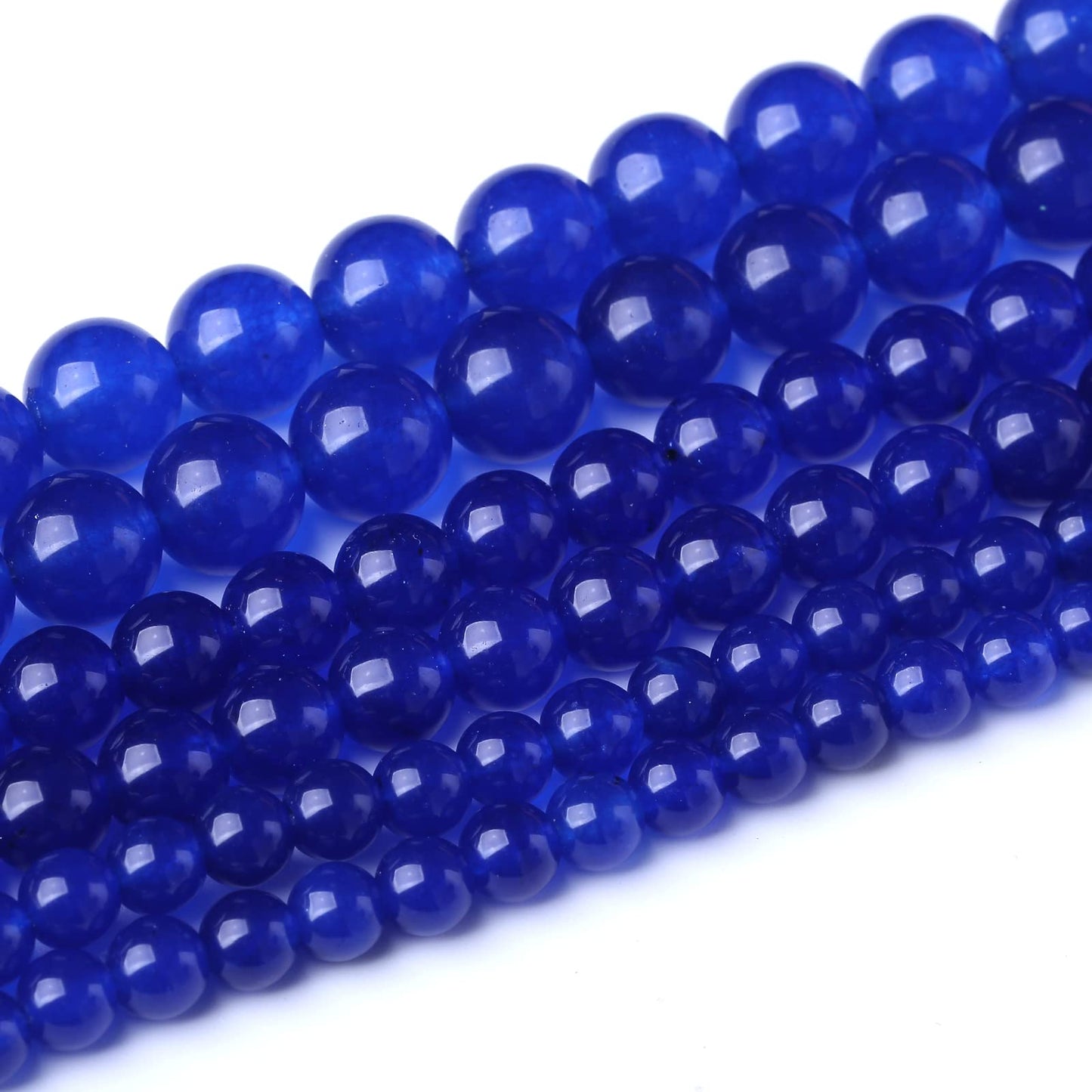45PCS 8MM Natural Blue Chalcedony Stone Beads Energy Healing Beads for DIY Jewelry Bracelet Necklace Making for Jewelry Making15Inch
