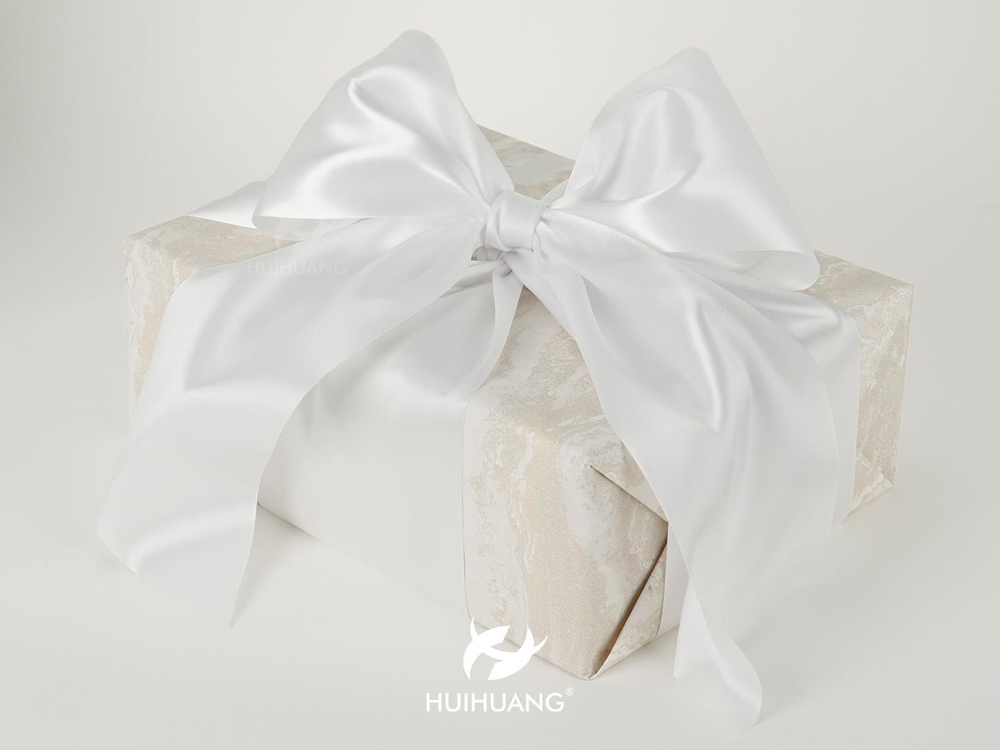 HUIHUANG Thick White Satin Ribbon 6 inch Extra Wide Double-Faced Satin Ribbon for Chair Sashes, Gift Wrapping, Large Bows, Sewing Crafts, Wreaths, Christmas Wedding Decor- Continuous 10 Yards