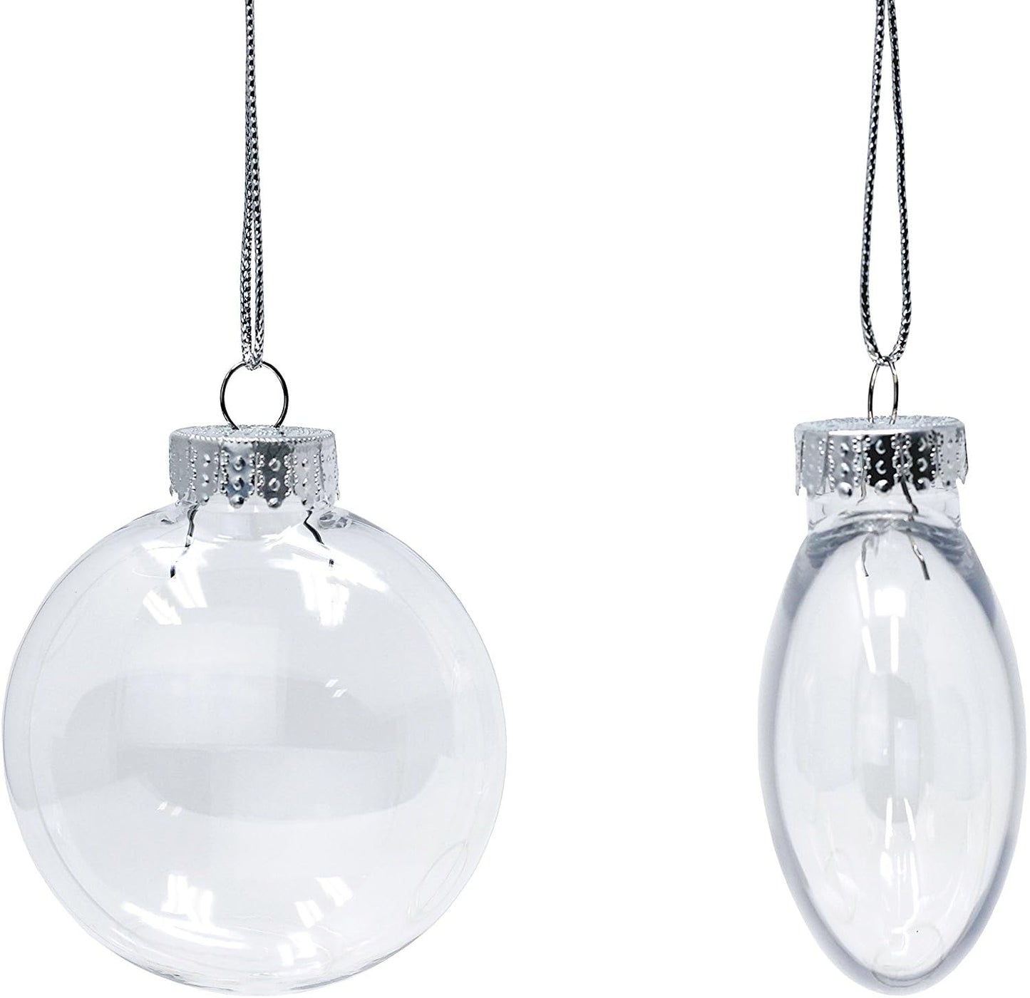Creative Hobbies Clear Plastic Fillable Christmas Ornament Discs 100mm (3.94") - Great for Crafts, Holidays and Weddings | Pack of 12