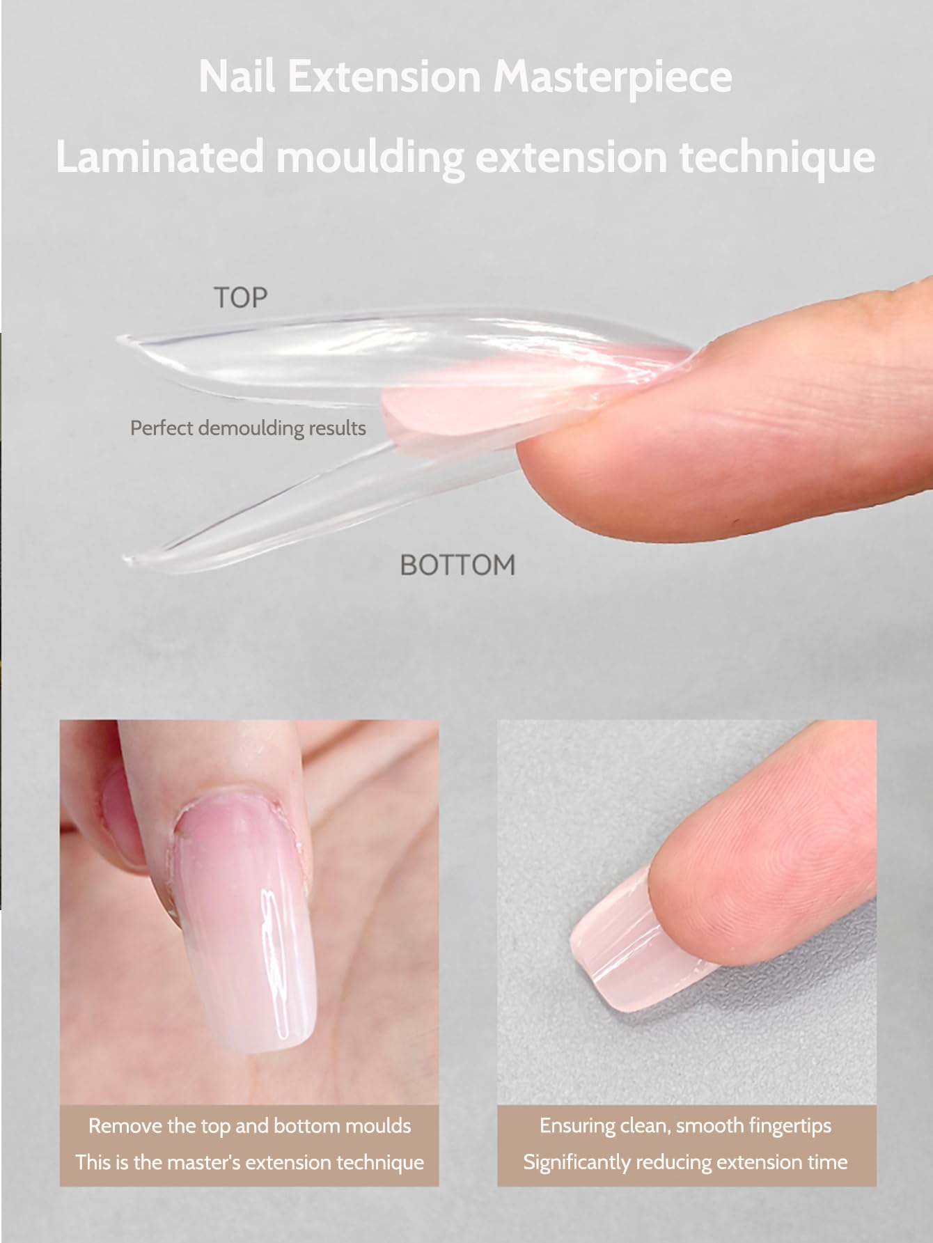 Klimonla Sandwich Dual Nail Forms Professional Sandwich Dual Forms-240Pcs Long Stiletto Nail Mold for Fast Extension,15 Sizes Reusable Salon Manicure Tools (240pcs F50s)