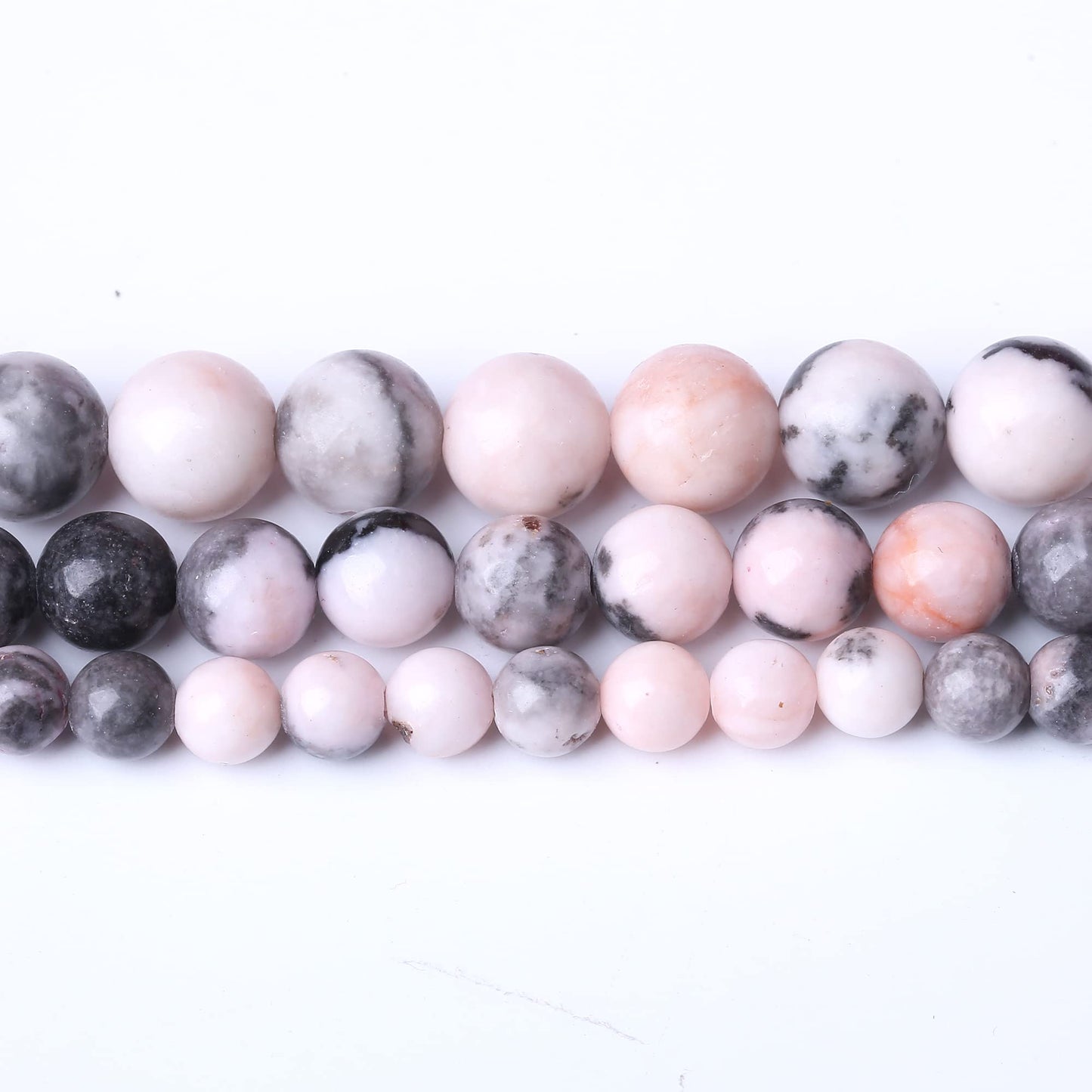 8MM Pink Zebra Jaspers Round Loose Beads Natural Gem Beads Crystal Energy Stone Beads for Jewelry Making DIY Bracelet Necklace