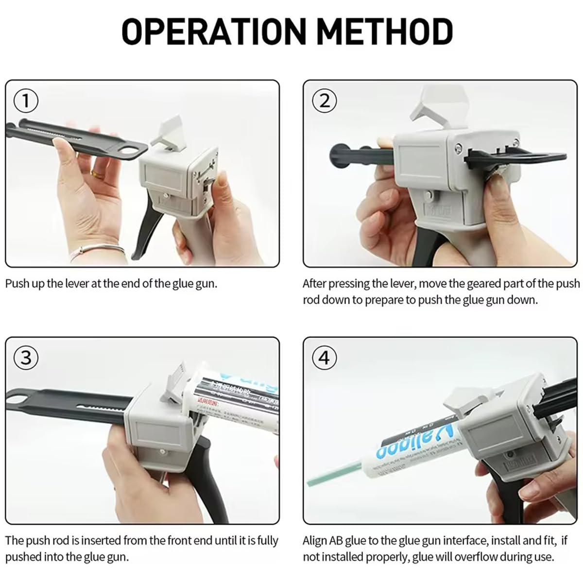 HFYJJHKQ 1:1 glue gun AB epoxy sealant gun 50ml 1:1 manual glue gun AB two-component glue dispensing gun kit