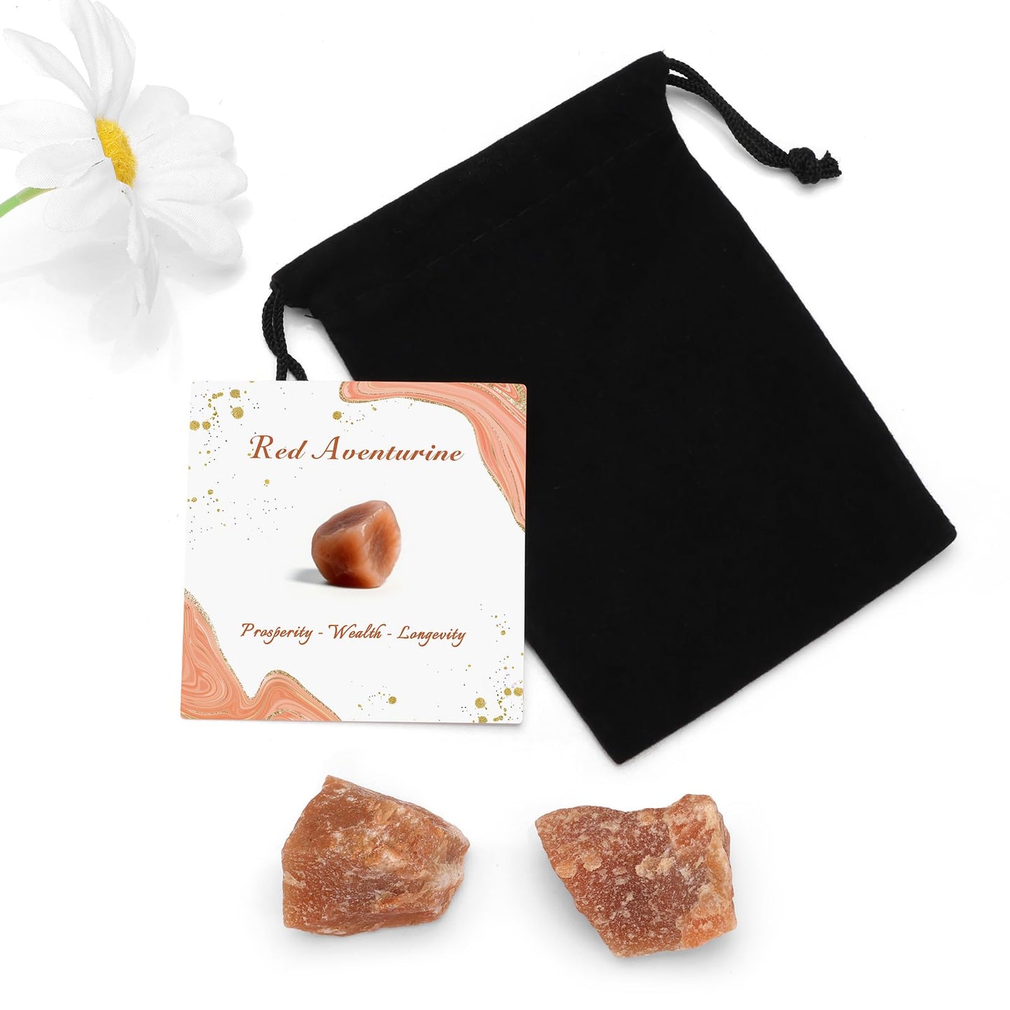 GolbalJew Red Aventurine Natural Raw Crystals 2PCS Healing Crystal Stones 1.2-2.0” Reiki Healing Gemstones for Meditation Chakra Balance Home Decor