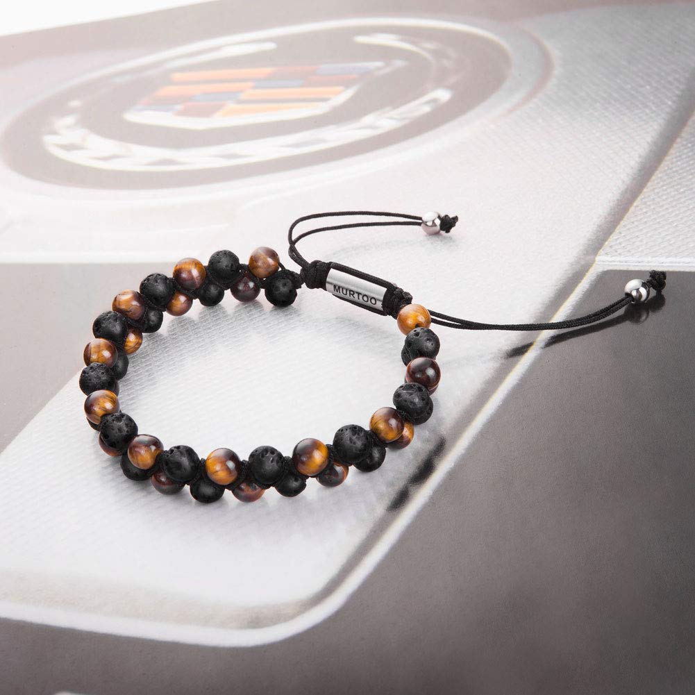 murtoo Bead Chakra Bracelets for Men and Women, Double-layered Healing Yoga Crystals Beaded Bracelet, Natural Stone Mens Bracelet for Meditation, Relax Anxiety