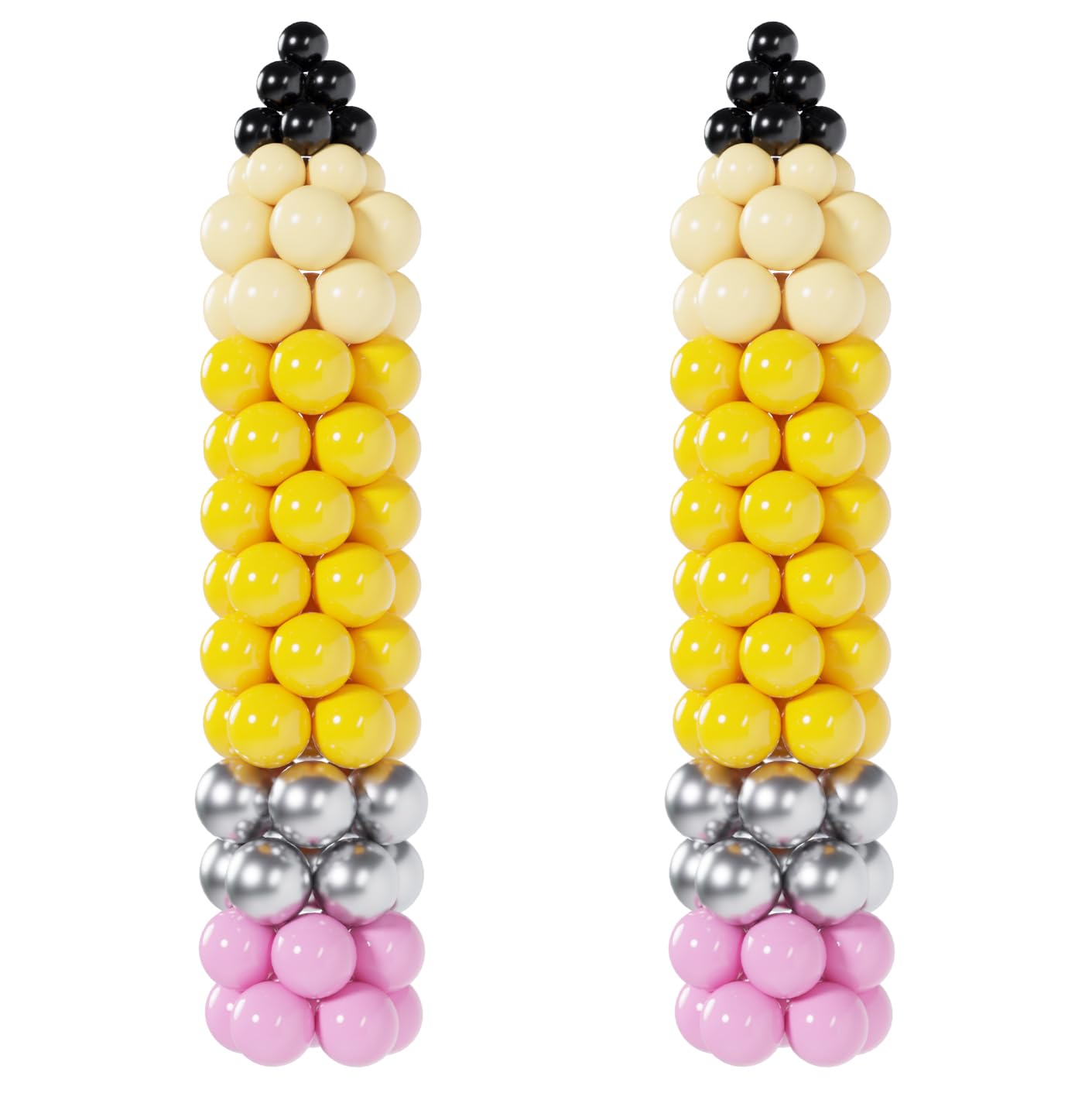 PartyXpress 192PCS Pencil Balloon Arch Garland Kit for Back to School Garland, Welcome Back Party Supplies Decor, First Day of Kindergarten Decorations, Teacher Graduation Party