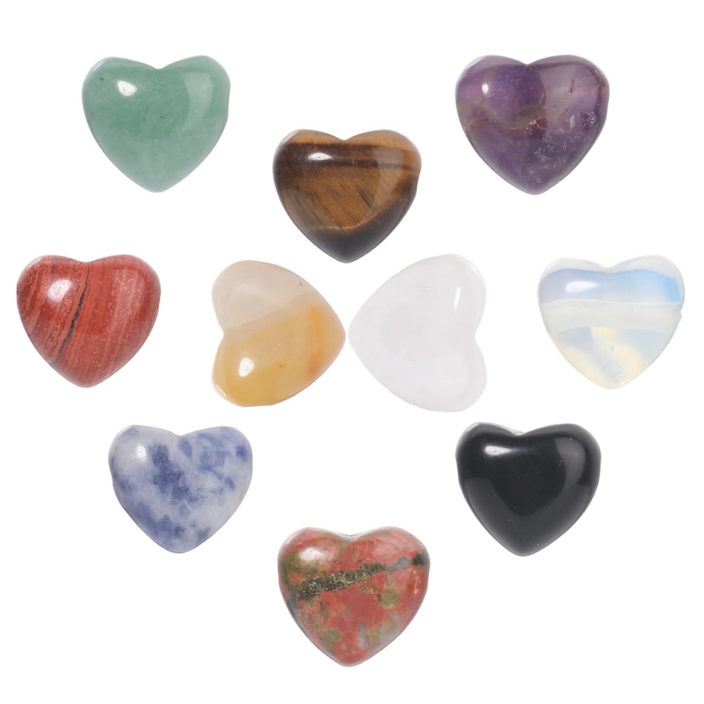 Yochus 5pcs Sodalite Natural Heart Stone Beads，12mm Healing Energy Gemstone for Jewelry Making Earring Necklace DIY