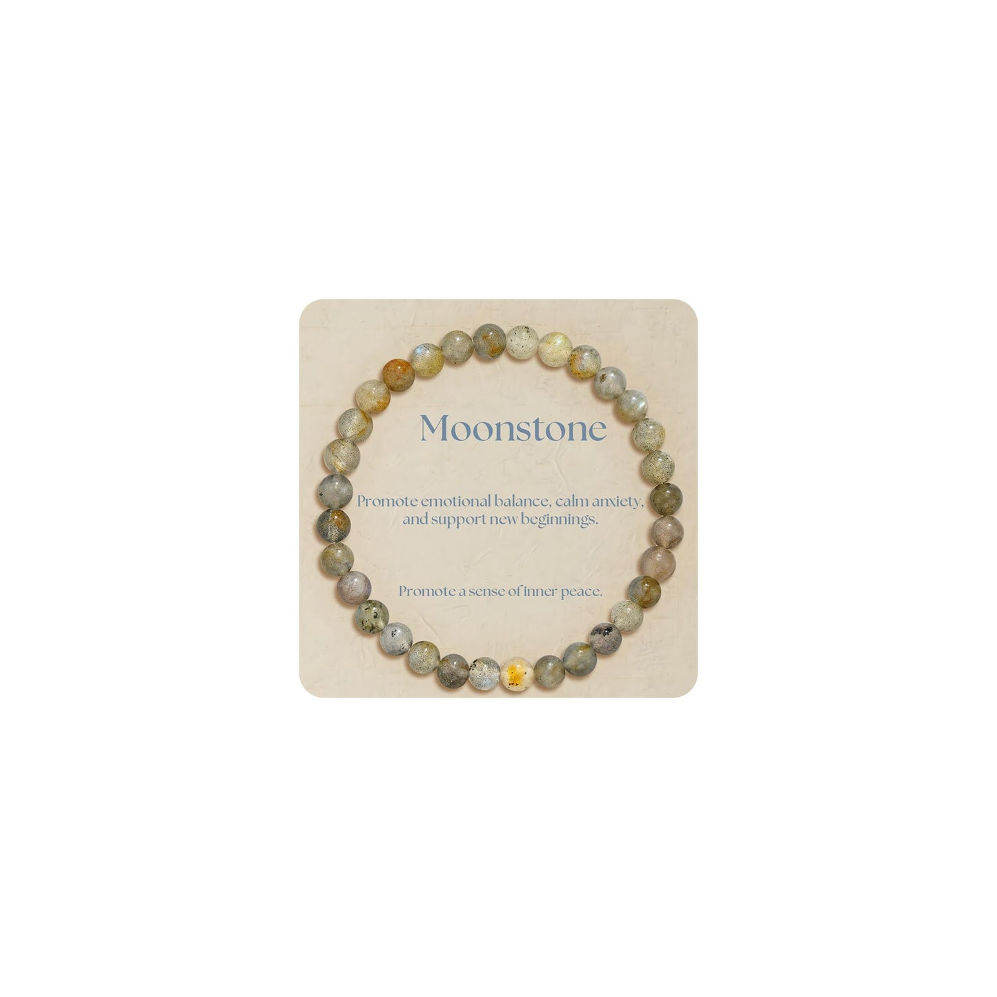 Treasure Bender Calming Anxiety Protection Bracelets for Women Men, Natural Healing Stone Anxiety Relief Bracelet Stretch Bracelets Jewelry Gifts for Women Men (Moonstone)