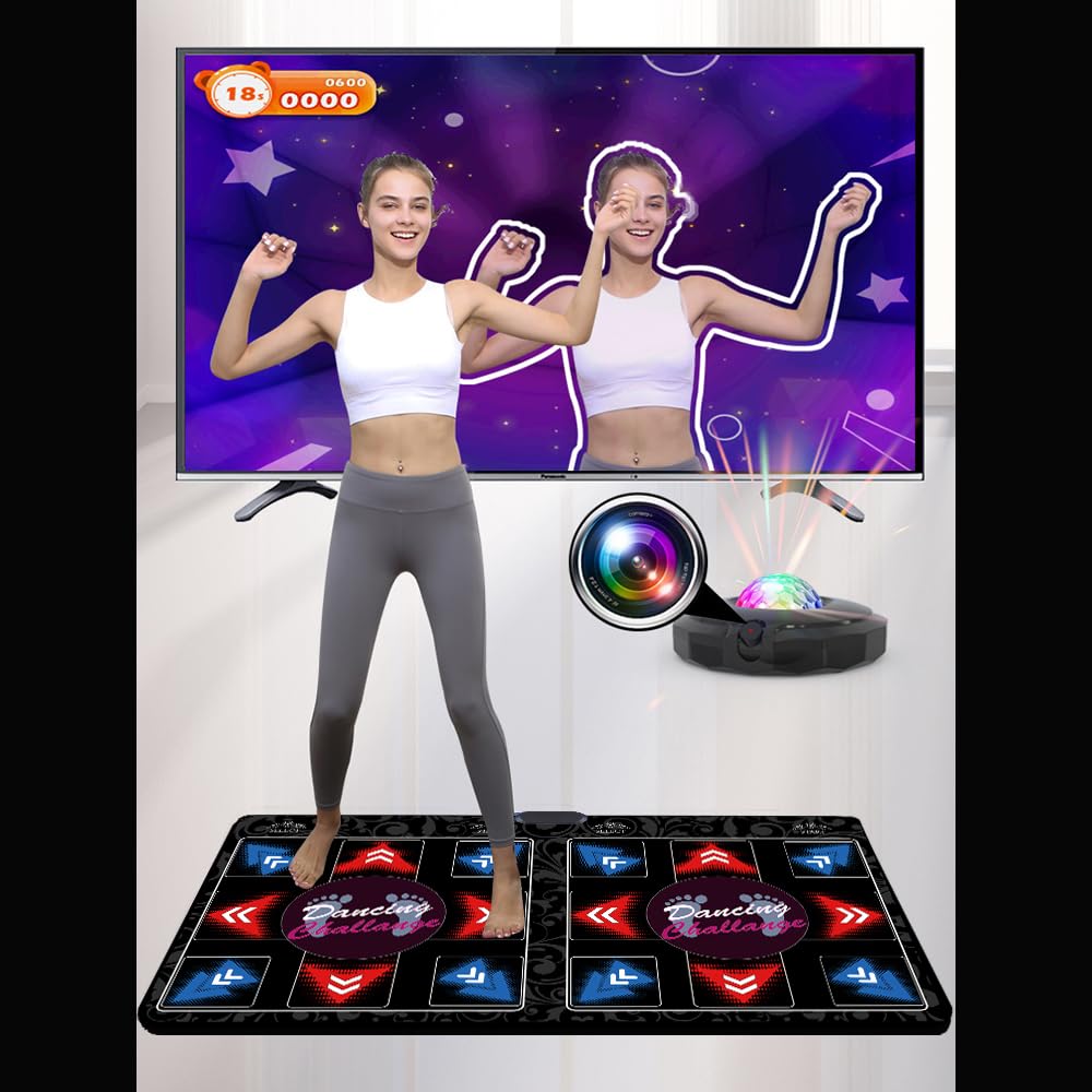 WuZhuangYuan HDMI Musical Electronic Dance mat with a Camera,650 Songs, Including 1000 Games,81 Music Videos,a 64G Large Memory Card,for Single/Double Users, a Luxurious Gift for Boys and Girls
