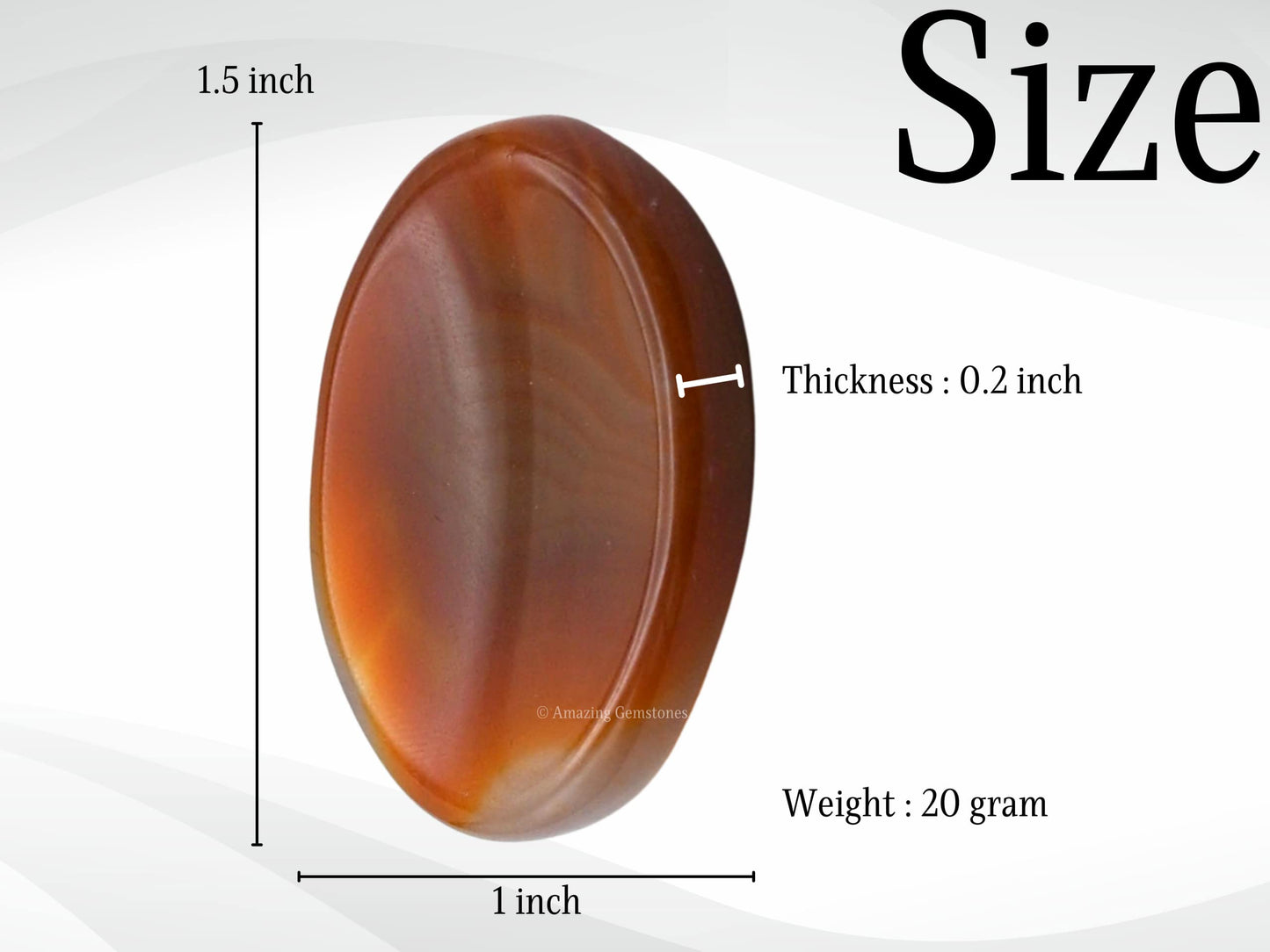 Amazing Gemstone Carnelian Onyx Worry Stone, Healing Crystals - Piedra Crystal Fidget for Gift, Meditation, Calming, Relaxation, Stress Relief