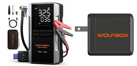 WOLFBOX 4000A Jump Starter with 160PSI air Compressor and 65W Fast Charge Adapter