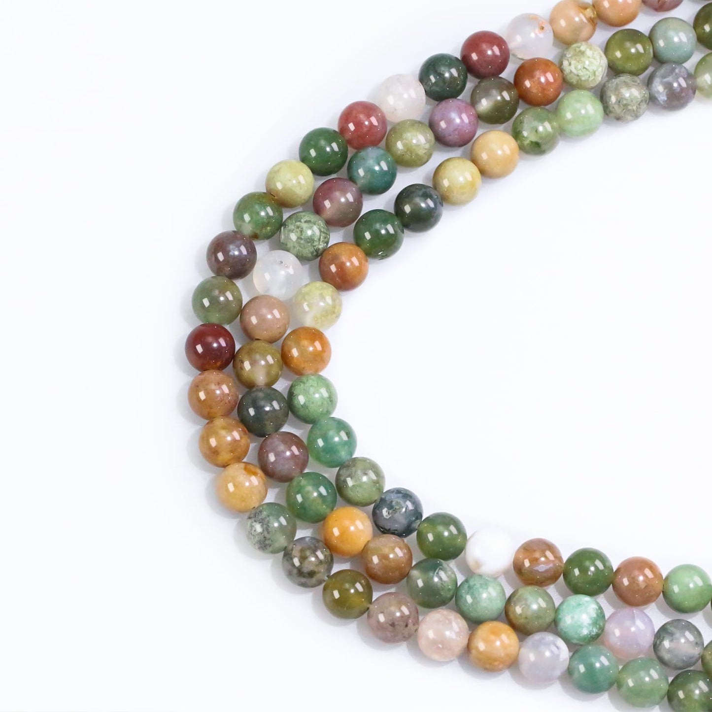 6mm Natural Gemstone Round Indian Agate Loose Beads for Jewelry Making Bracelets Necklace Earrings Art Craft (60-62pcs/strand)