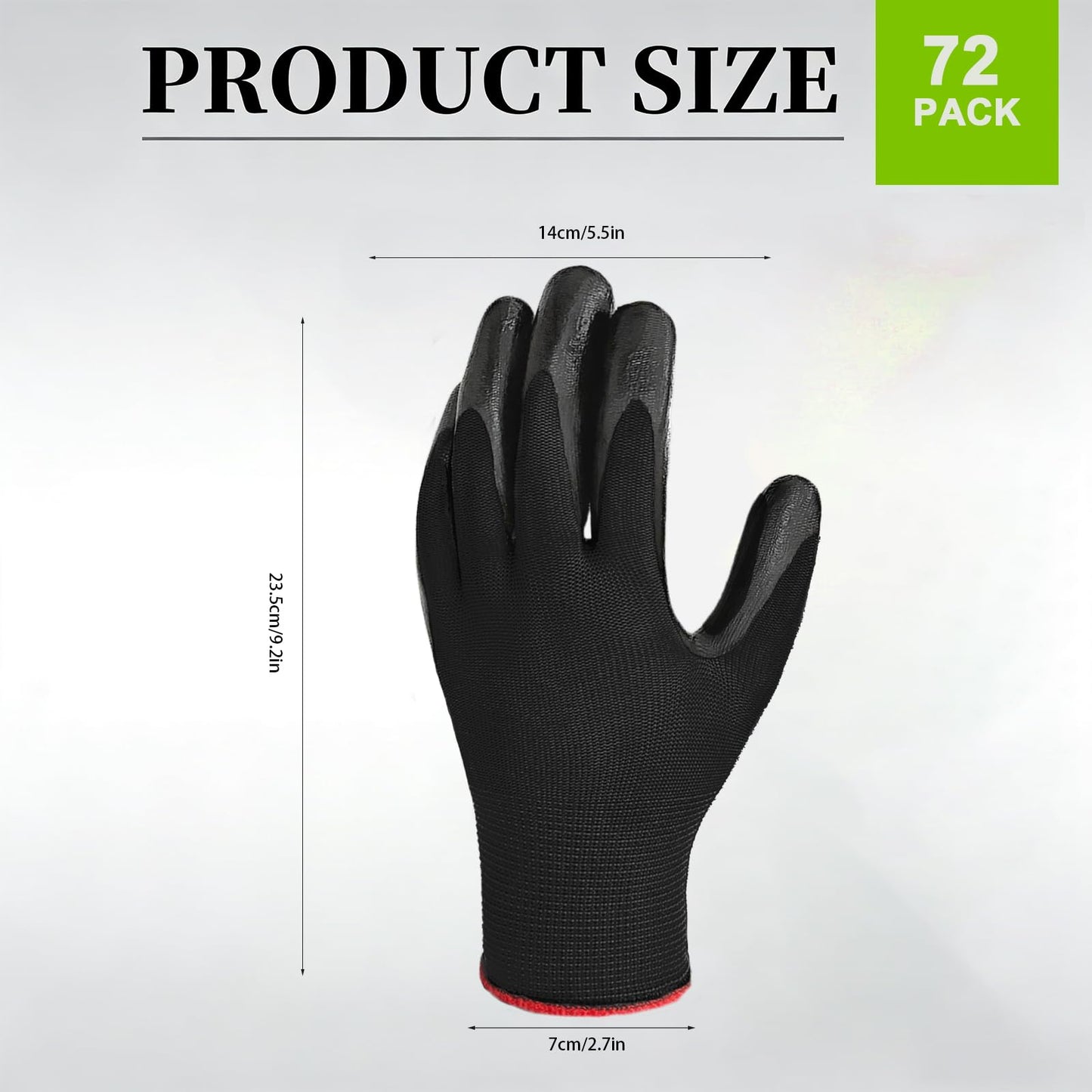 bulkisbargain 72 Pairs Gardening Gloves for Men Women Rubber Coated Breathable Garden Gloves Black