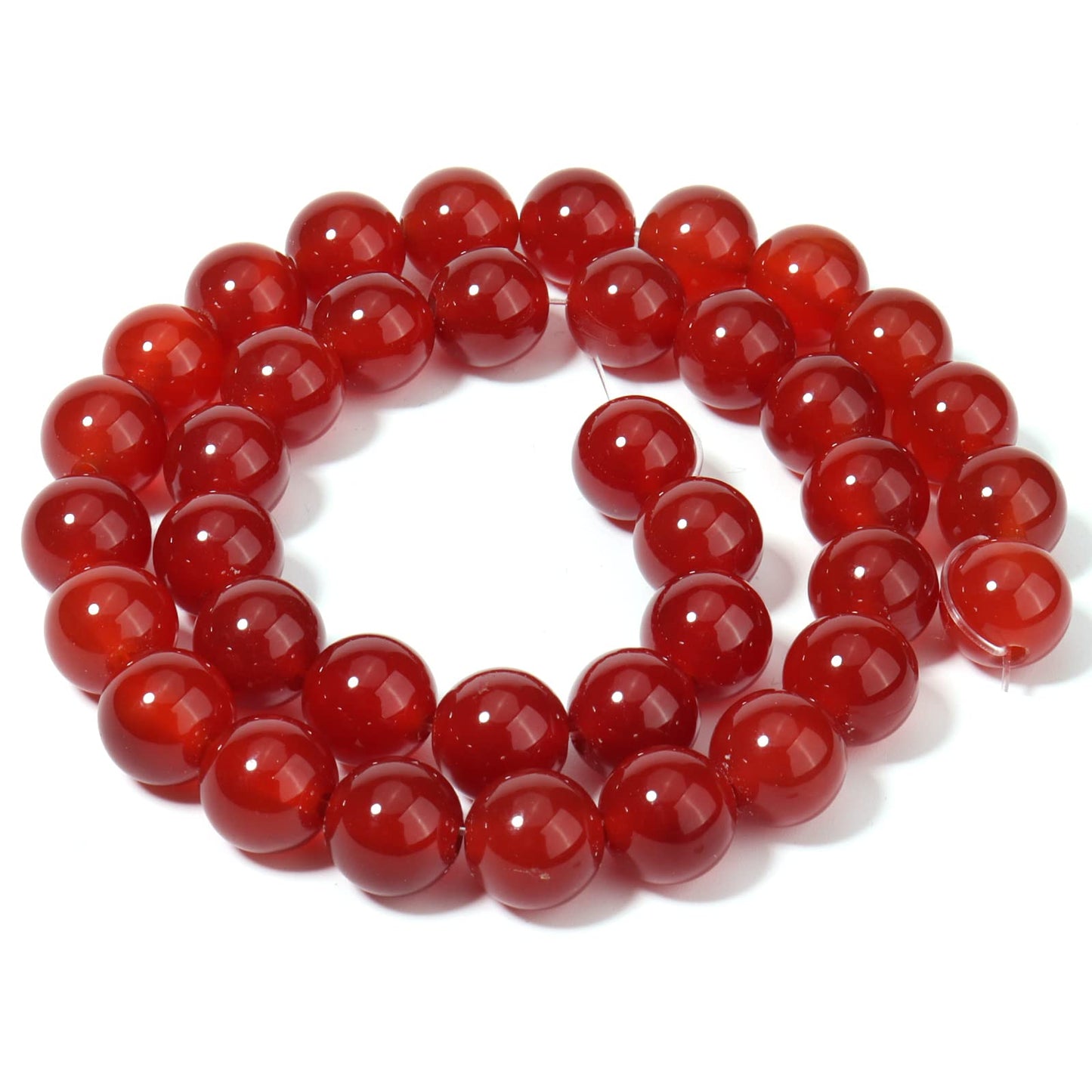 35pcs 10mm Natural Red Agate Gemstone Beads Energy Healing Crystal Round Loose Stone Beads for Jewelry Making, DIY Bracelets Necklaces