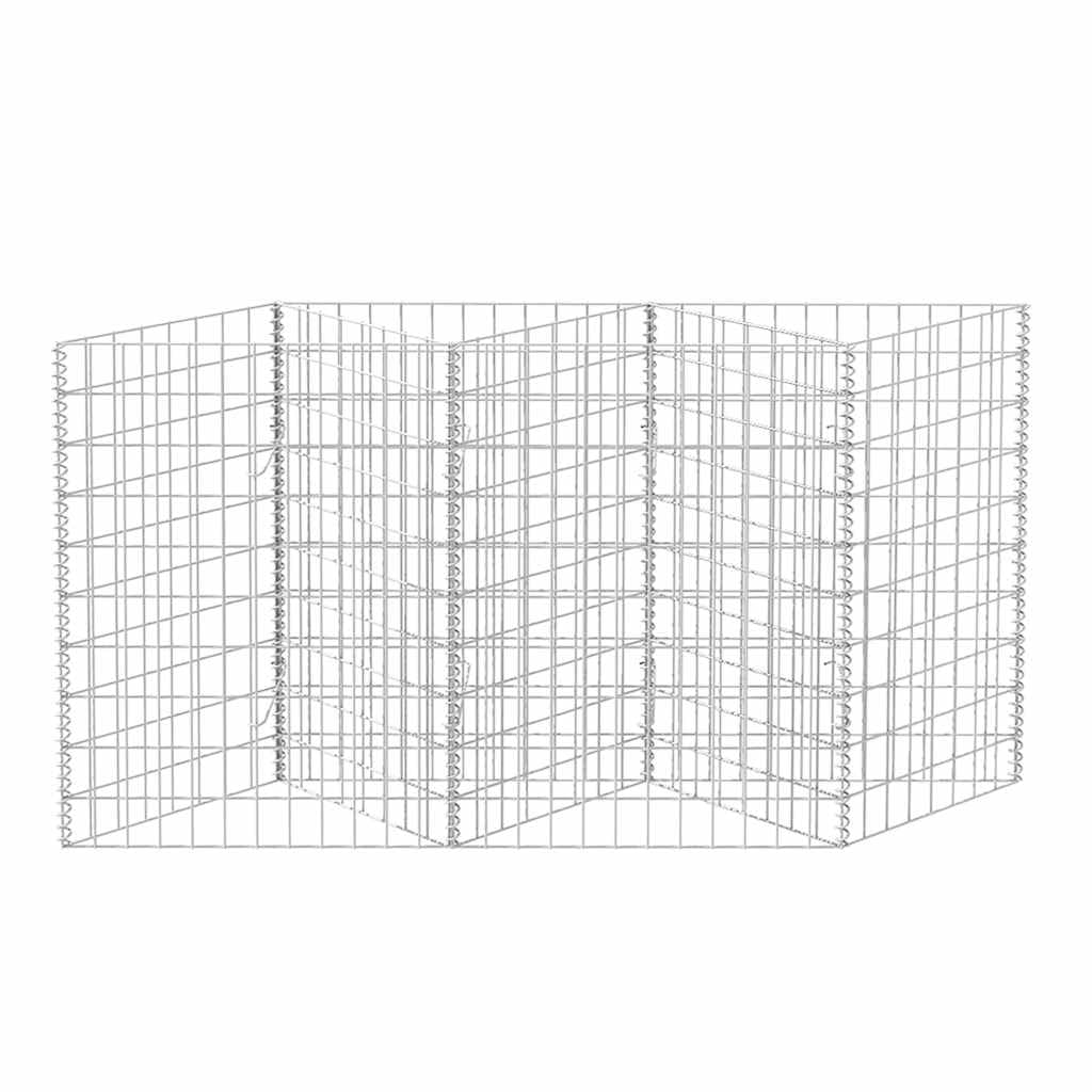 Gabion Basket Galvanized Steel 47.2"x11.8"x39.4" Rustproof Metal Fence Mesh Panels Easy to Assemble Fence Kit for Garden Border Yard Edge Fencing Outdoor Use
