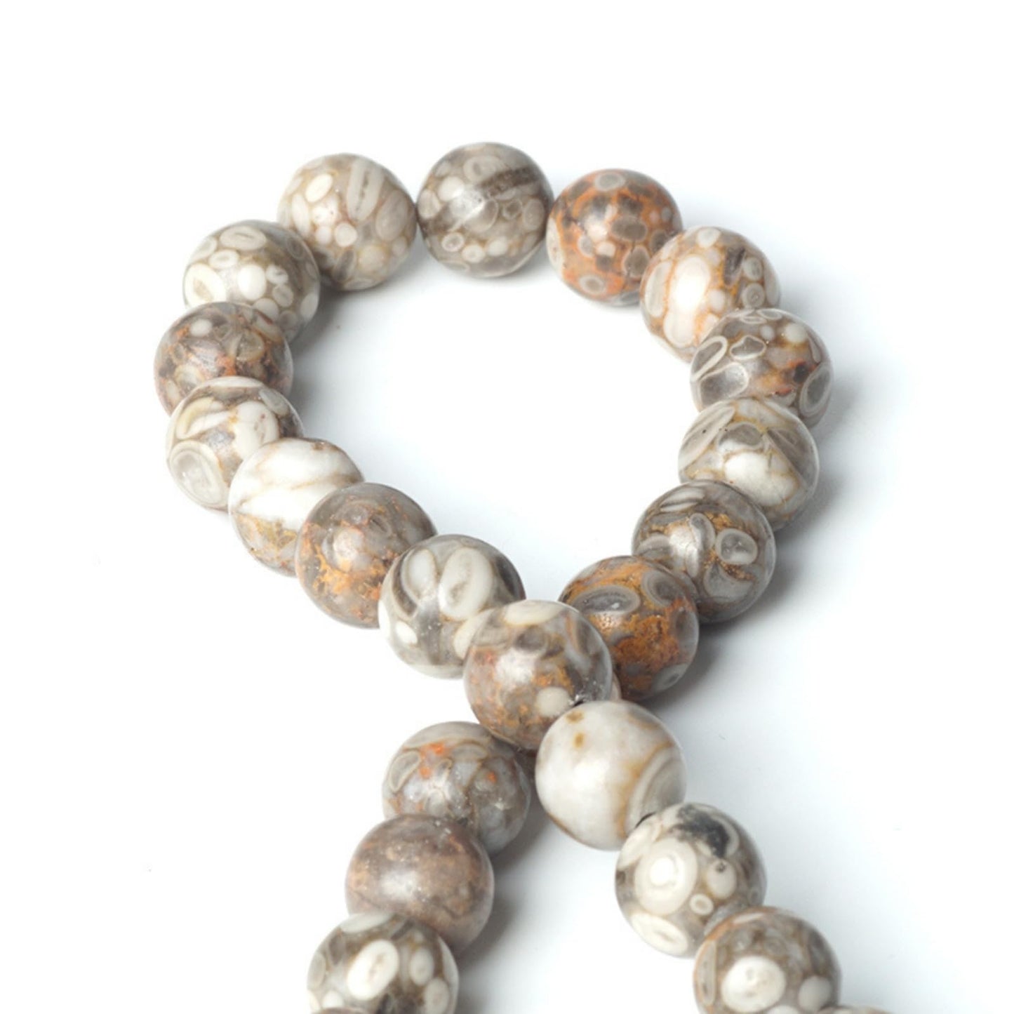 100Pcs Natural Stone 8mm Maifanite Round Loose Gemstone Energy Healing Beads Hole Size 1mm DIY Smooth Beads for Bracelet Necklace Earrings Jewelry Making
