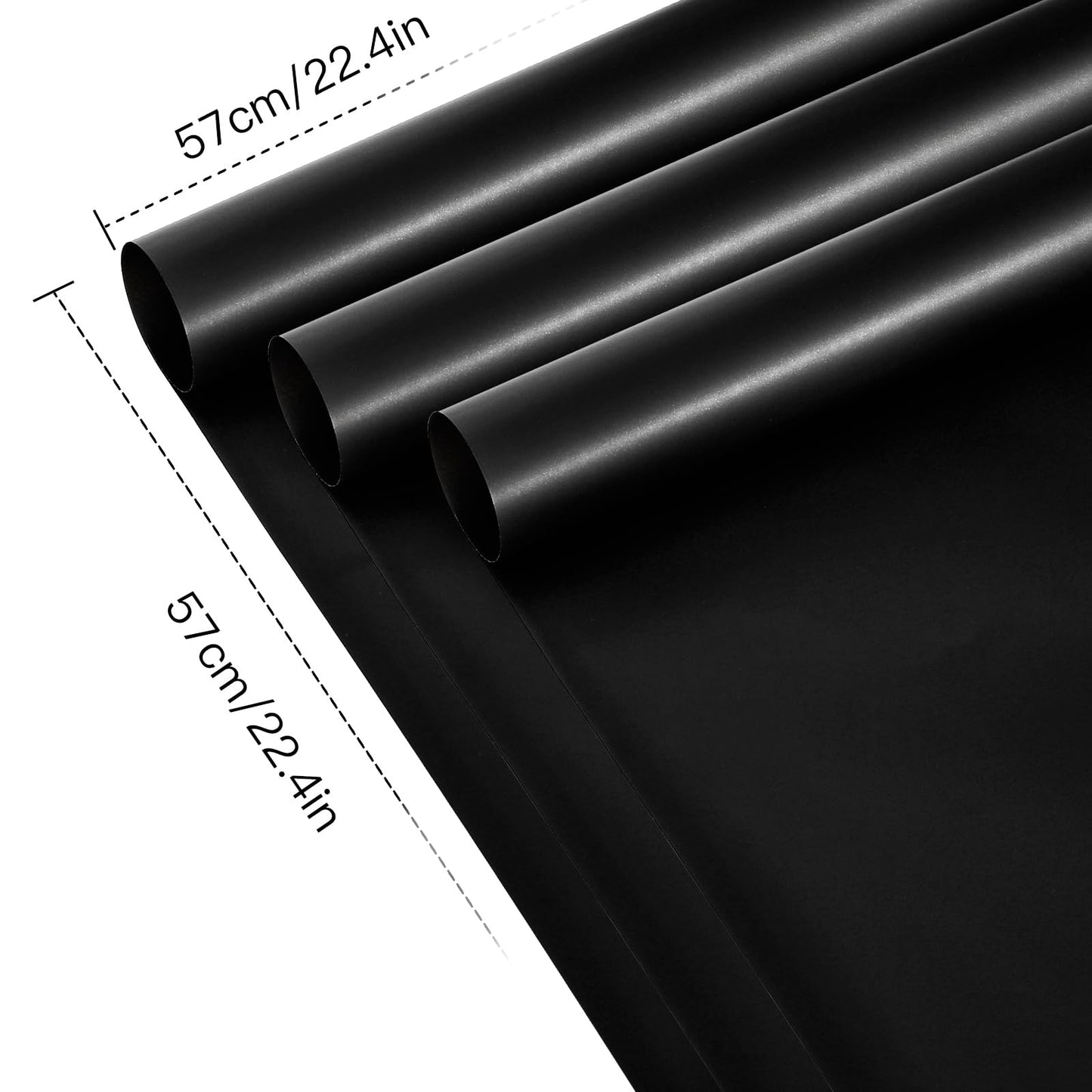 WRAPAHOLIC 20 Sheets Flower Wrapping Paper - 22.4 x 22.4 inch Pure Black Water-Resistant Floral Bouquet Wrapping Paper, Florist Supplies Packaging for Wedding Birthday Gift DIY (Pack of 2)