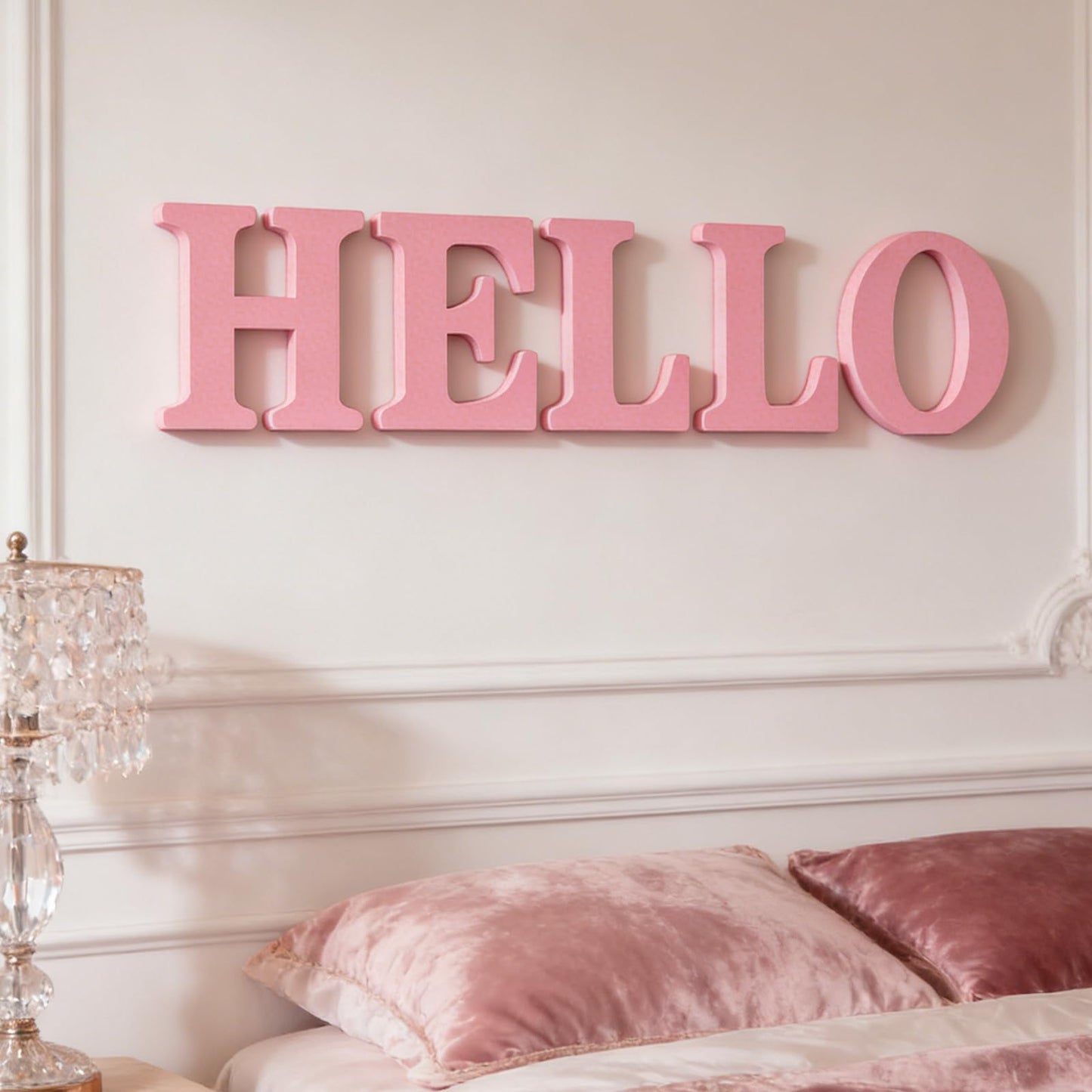 AOCEAN 10 Inch Pink Wood Letters Unfinished Wood Letters for Wall Decorative Pink Standing Letter Sign Board Decoration for Craft Home Party Decor Projects (Z)