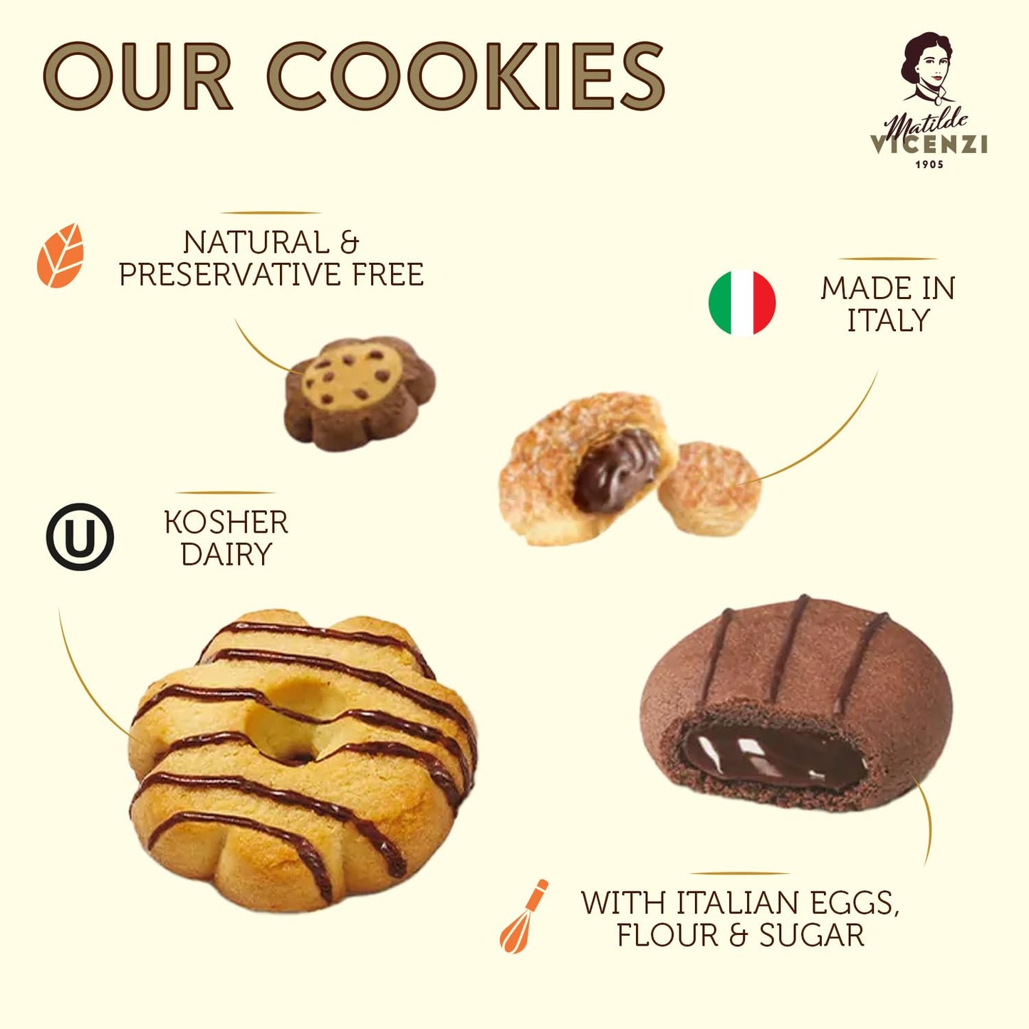 Matilde Vicenzi Roma Cookie Gift Tin - Pastries & Cookies in Individually Wrapped Trays - Gourmet Gifts For Mother's Day, Teacher, Birthday - Assorted Cookies in Italian Design Tin 32.5oz (920g)